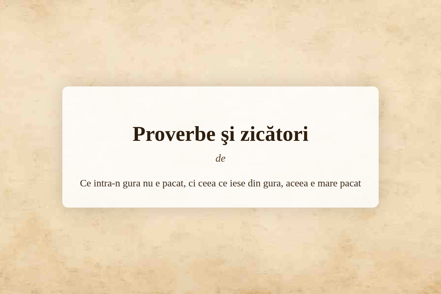 Proverbe şi zicători