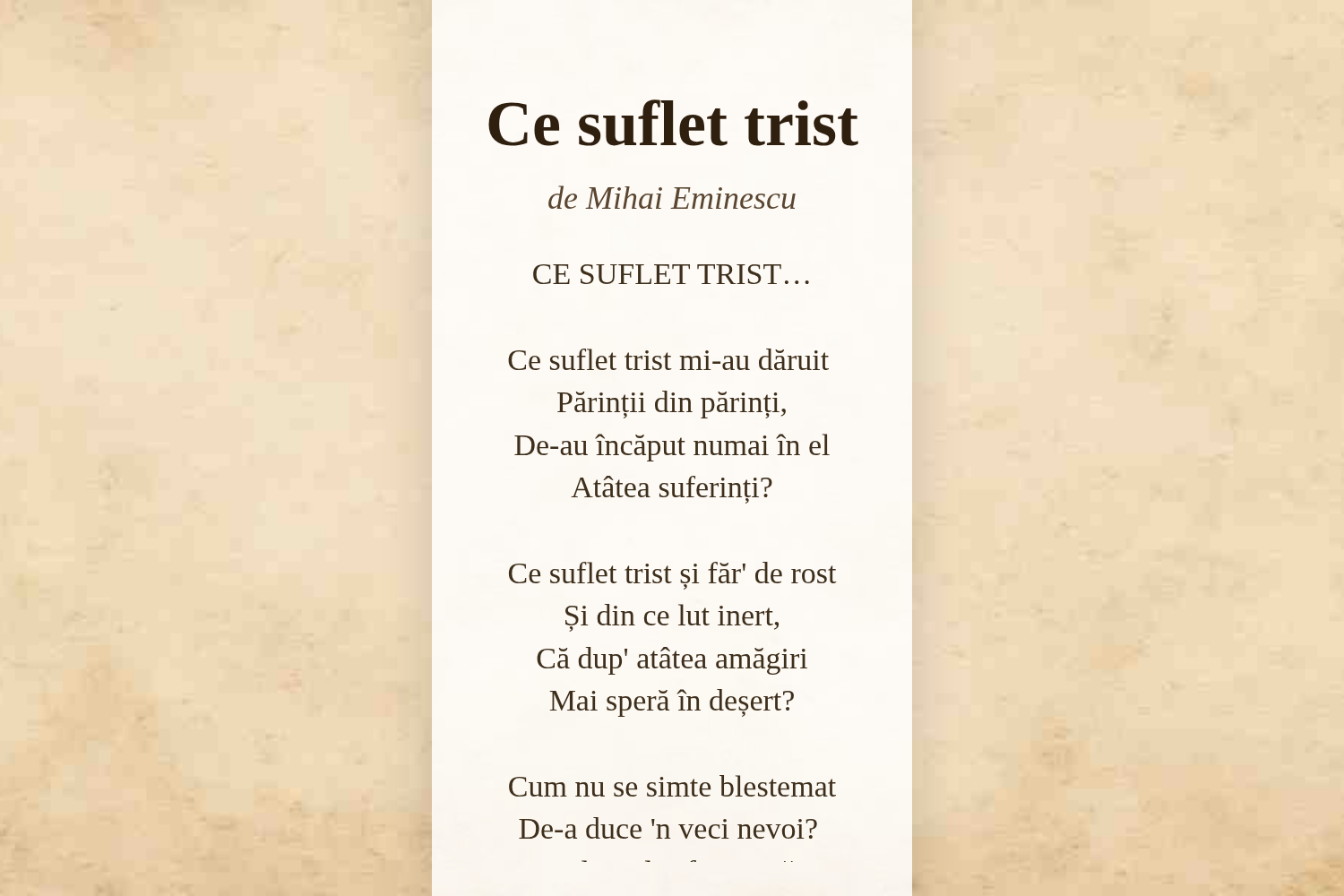 Ce suflet trist