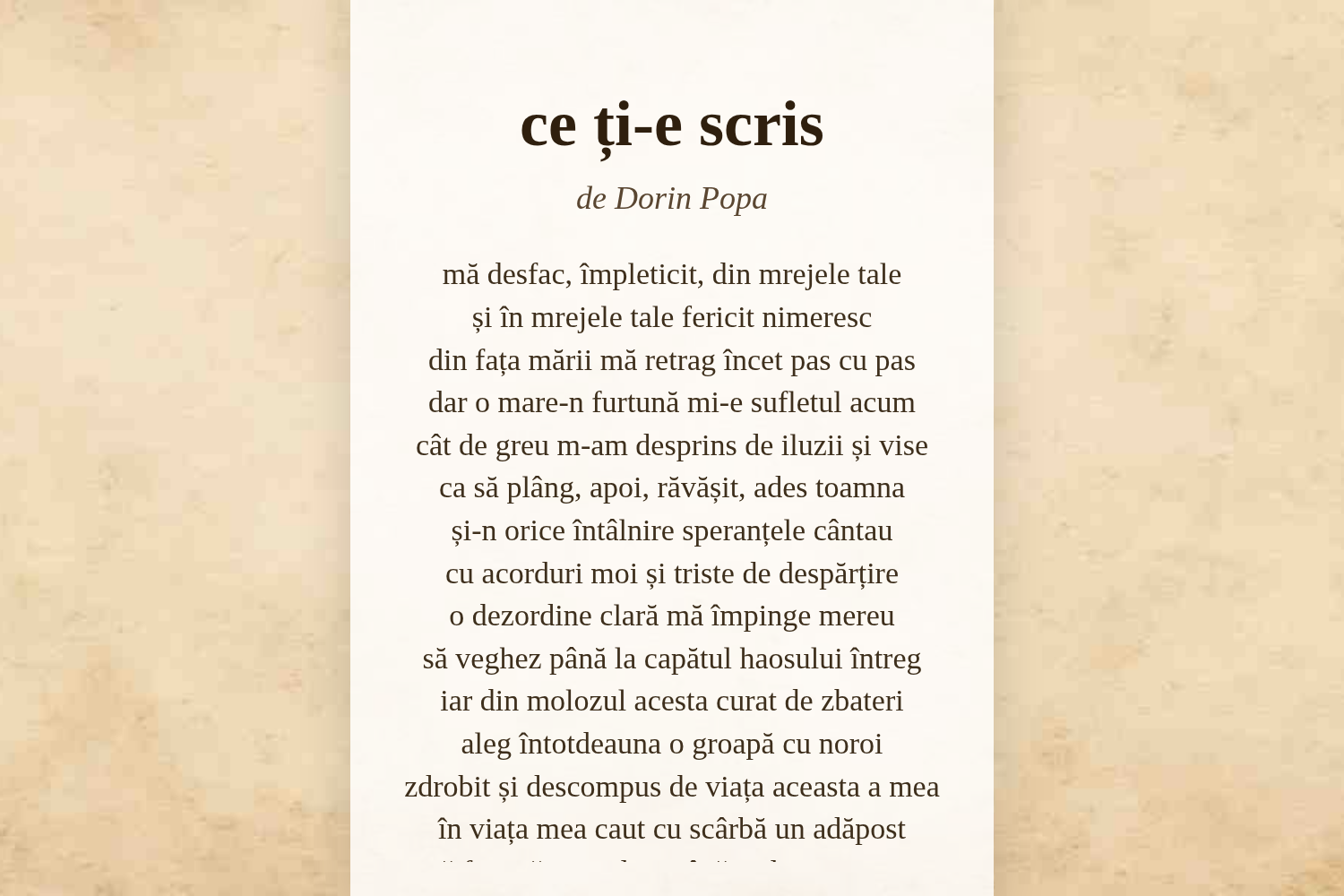 ce ți-e scris