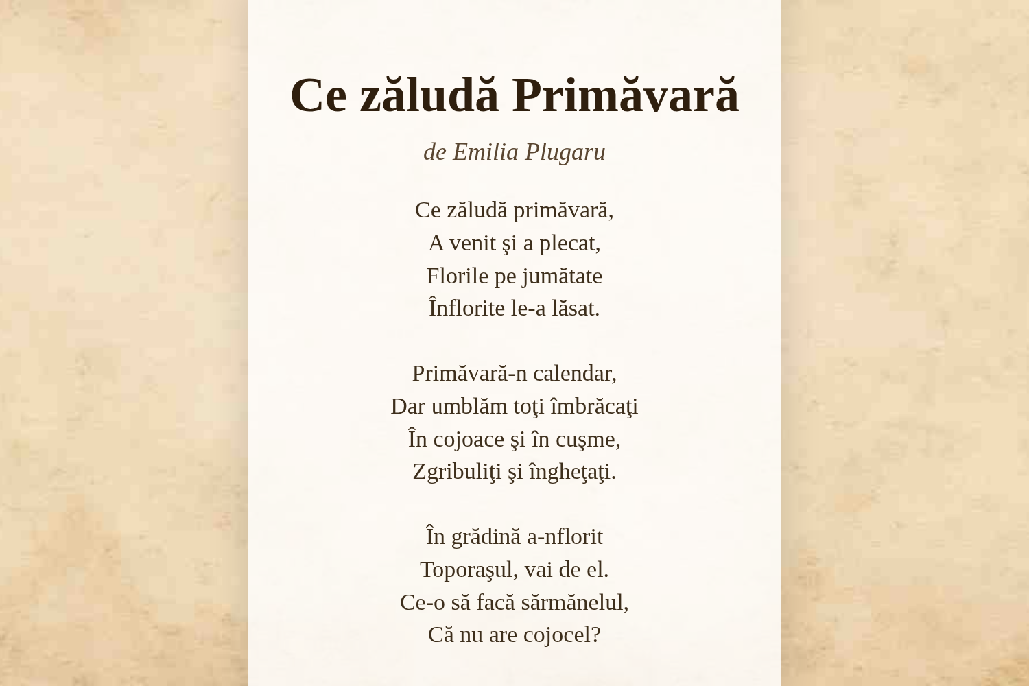 Ce zăludă Primăvară
