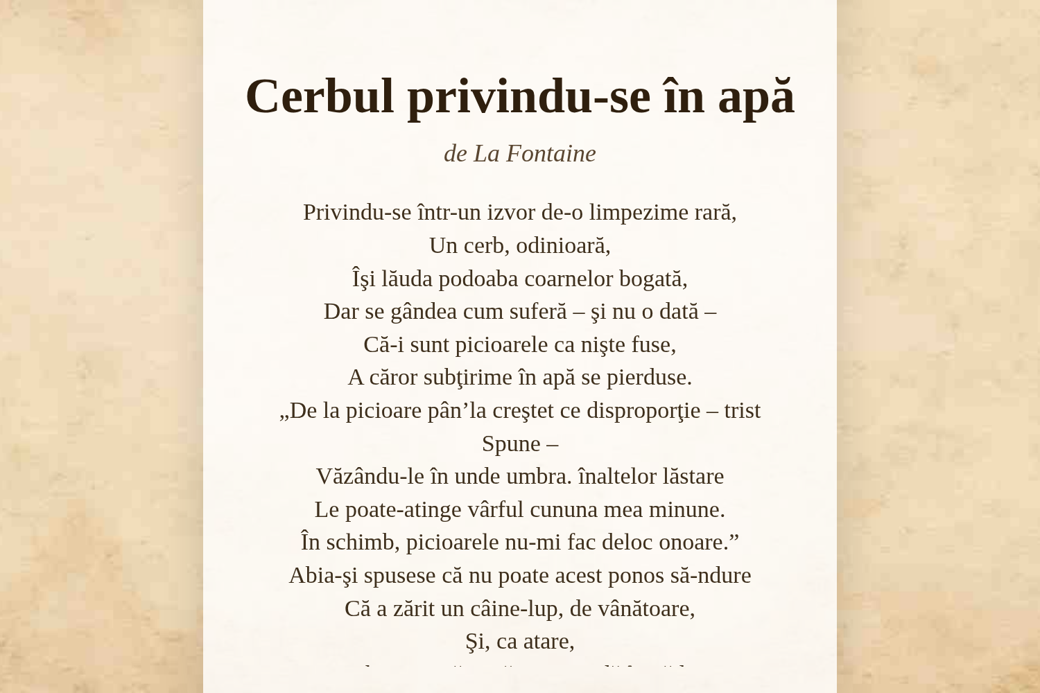 Cerbul privindu-se în apă
