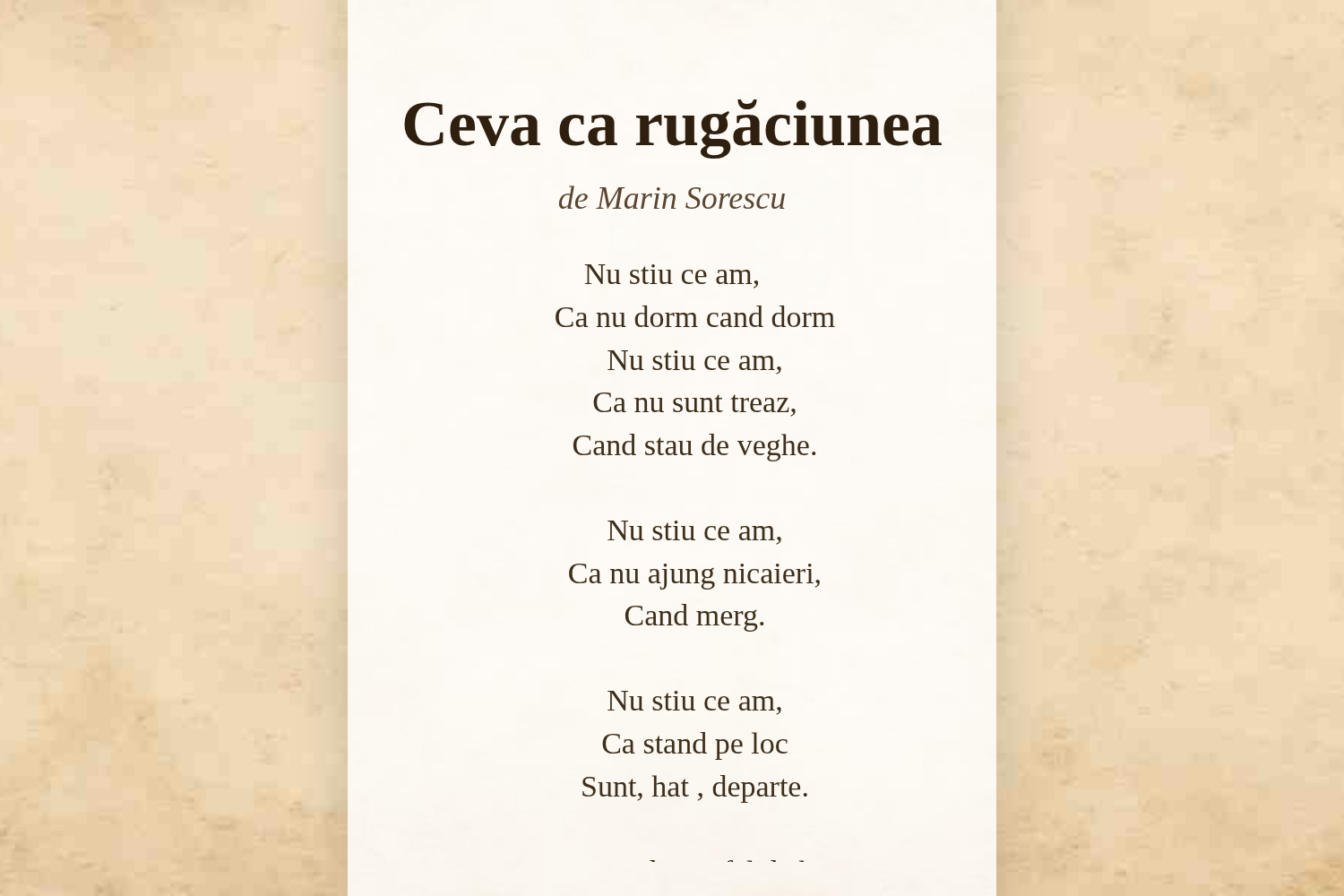 Ceva ca rugăciunea