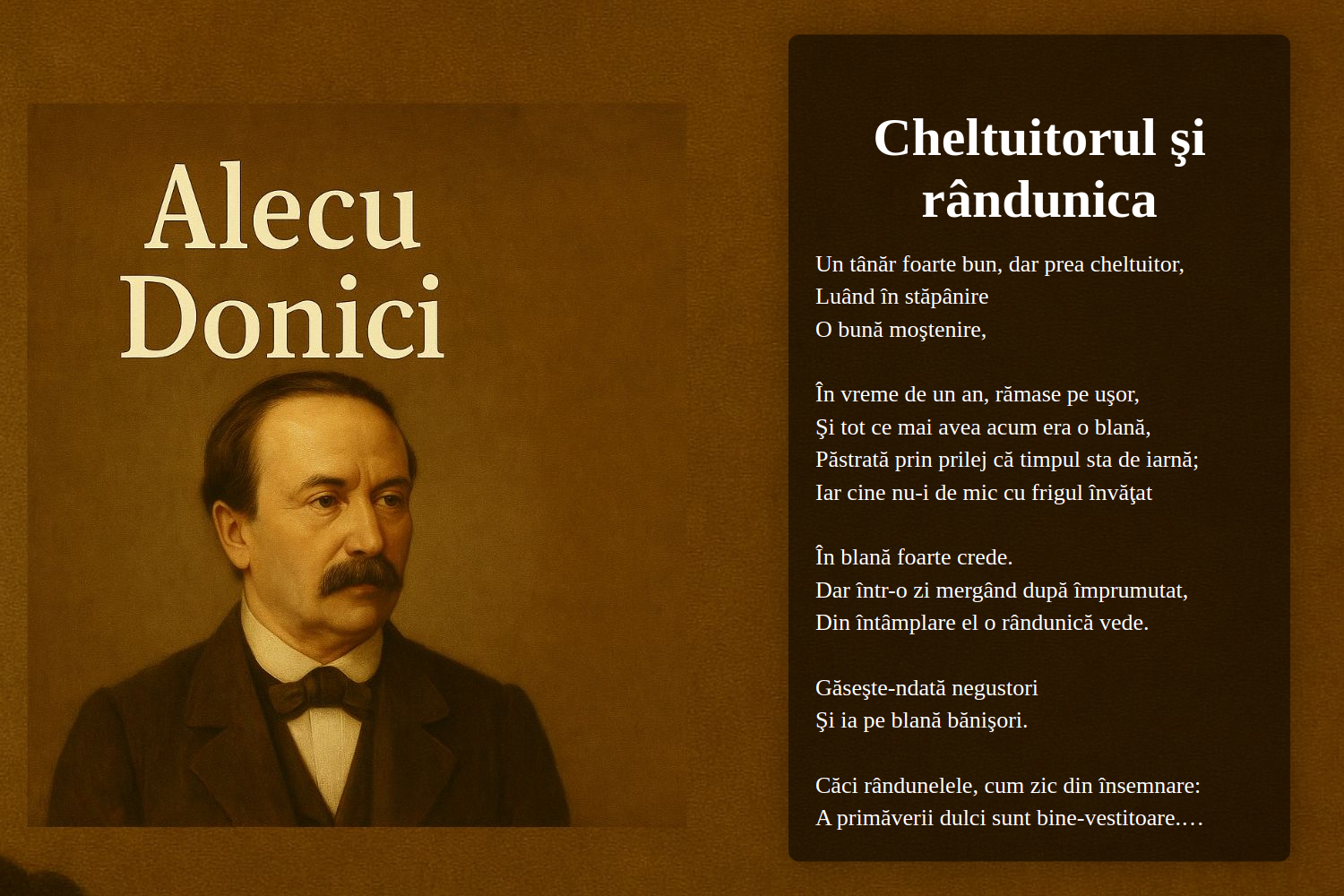 Cheltuitorul şi rândunica