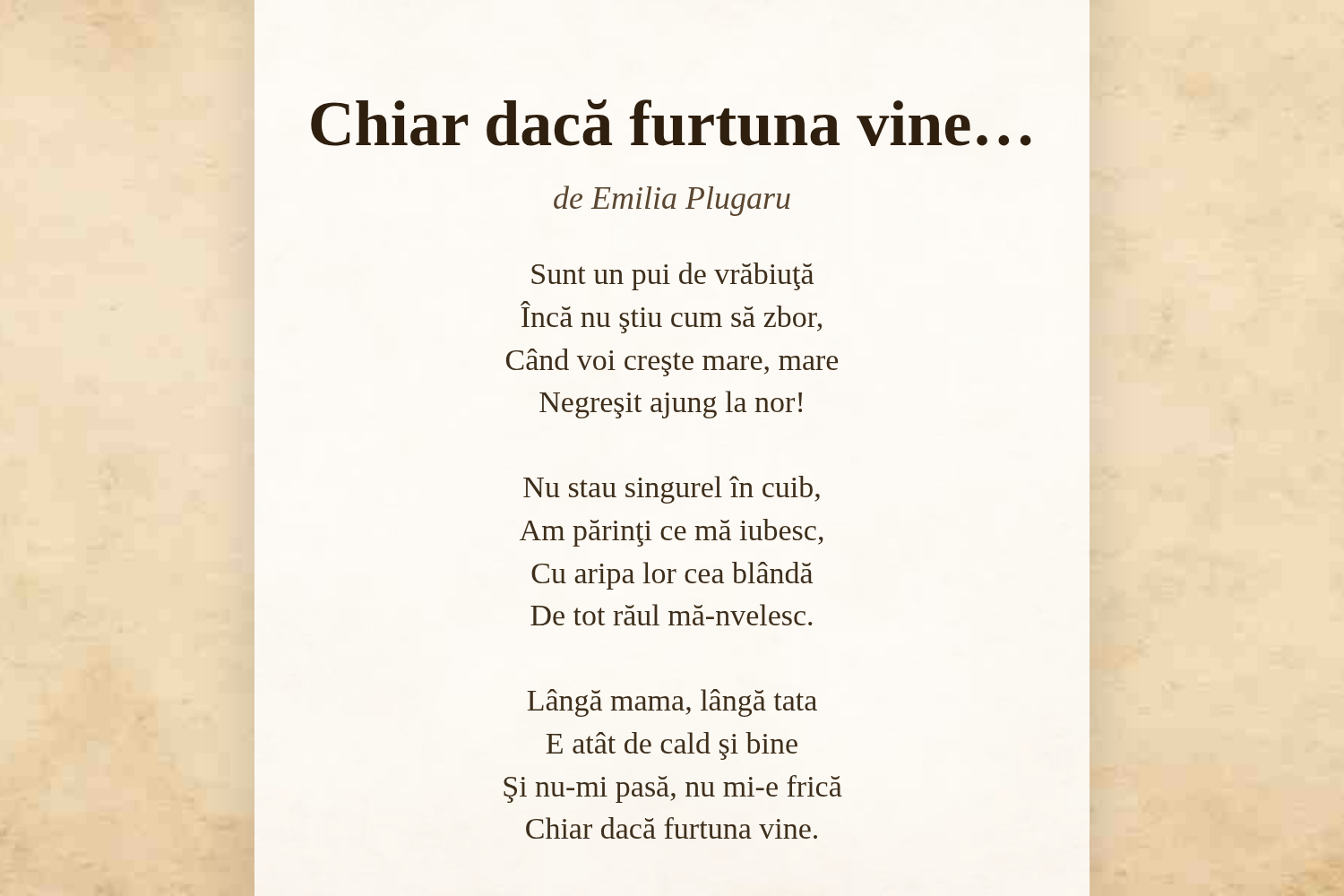 Chiar dacă furtuna vine…