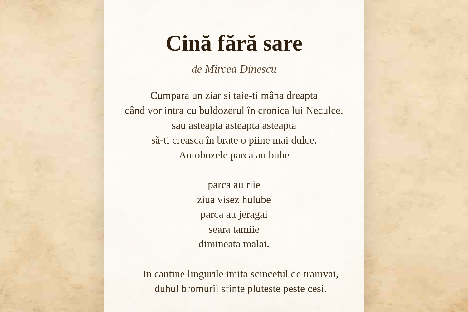 Cină fără sare