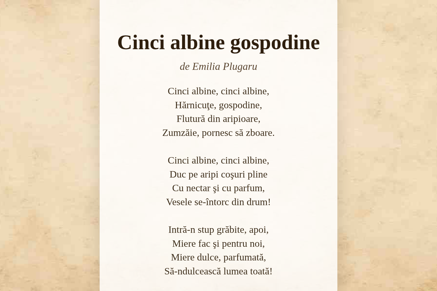 Cinci albine gospodine