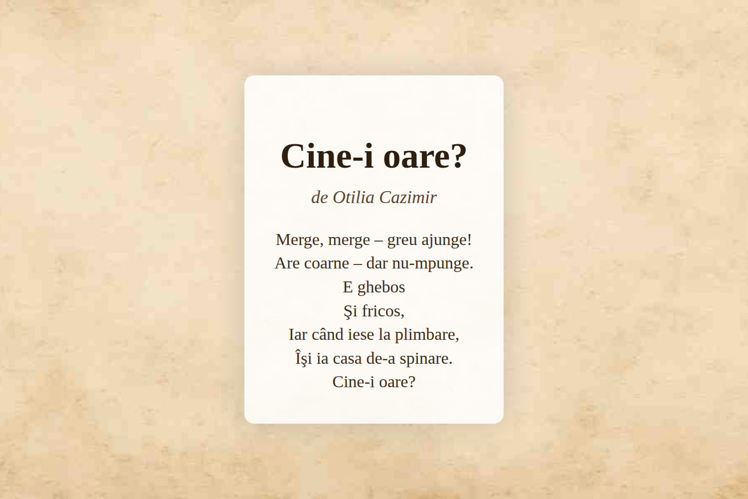 Cine-i oare?