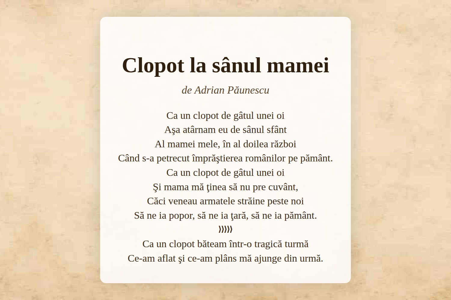 Clopot la sânul mamei