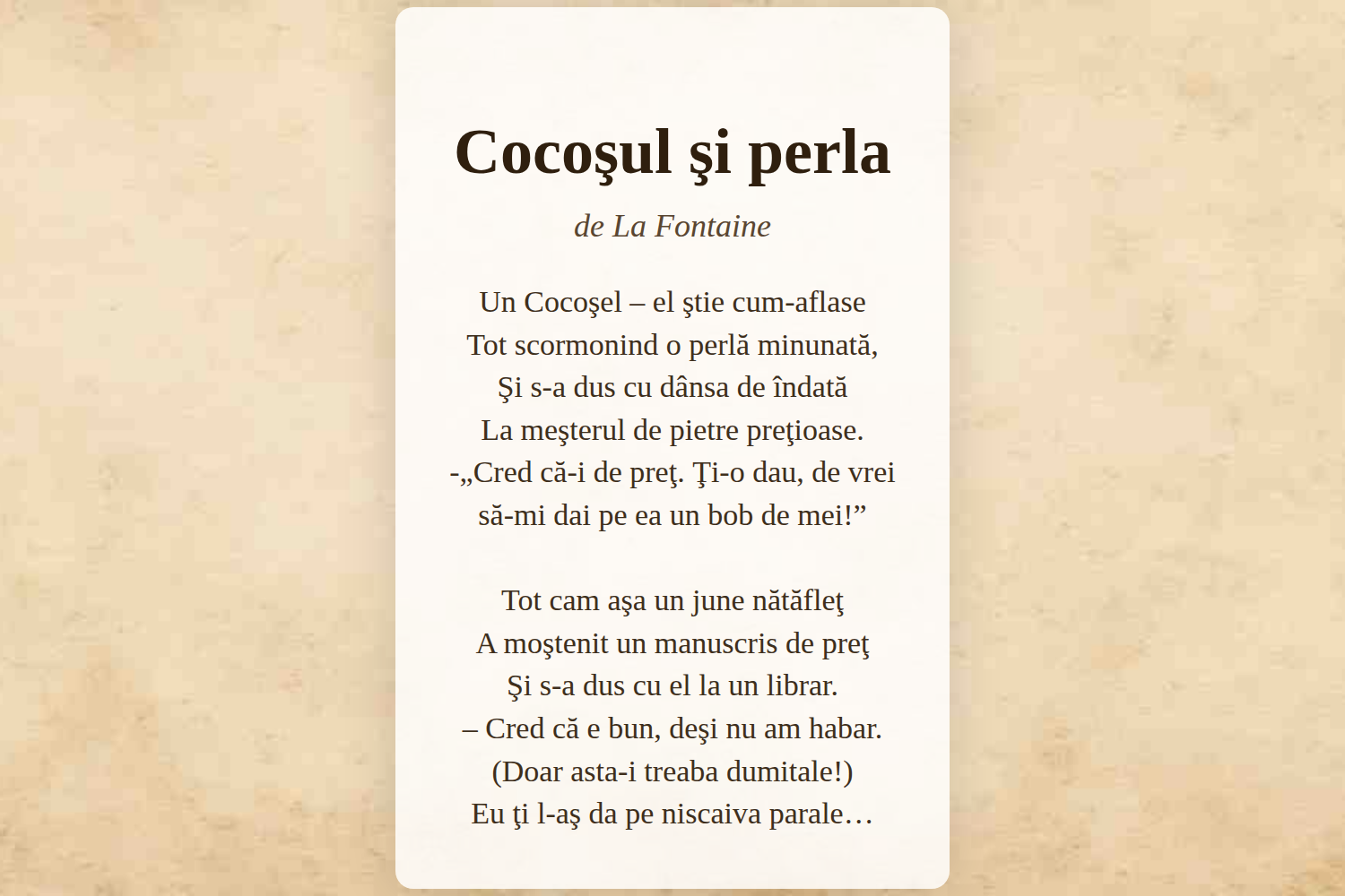 Cocoşul şi perla