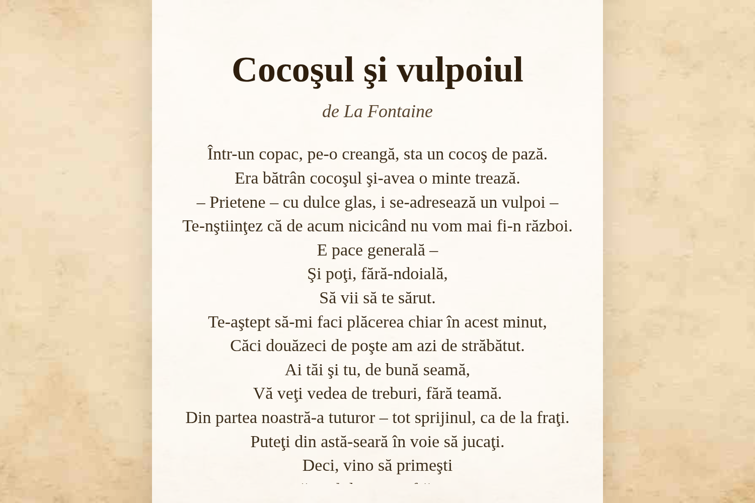 Cocoşul şi vulpoiul