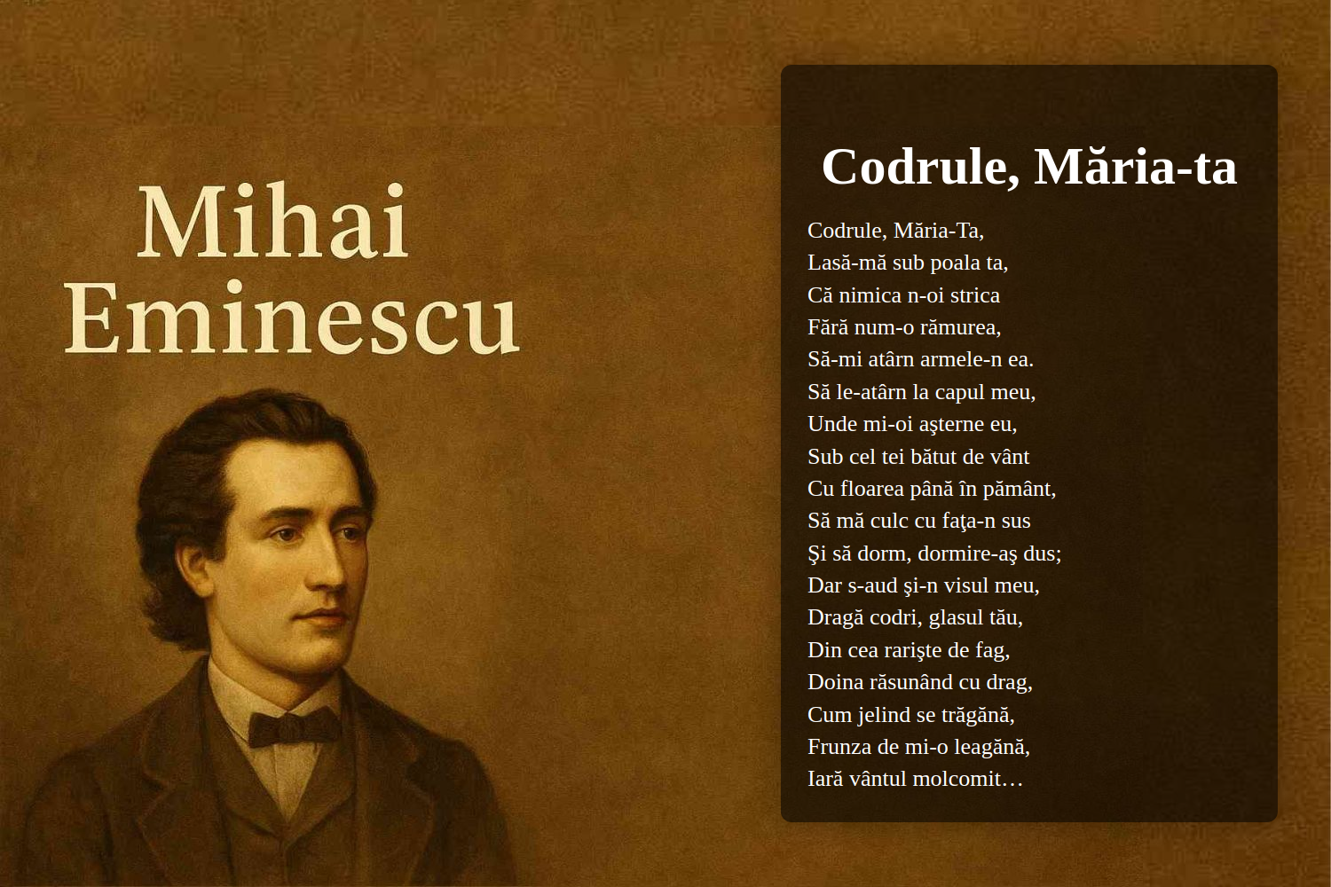Codrule, Măria-ta