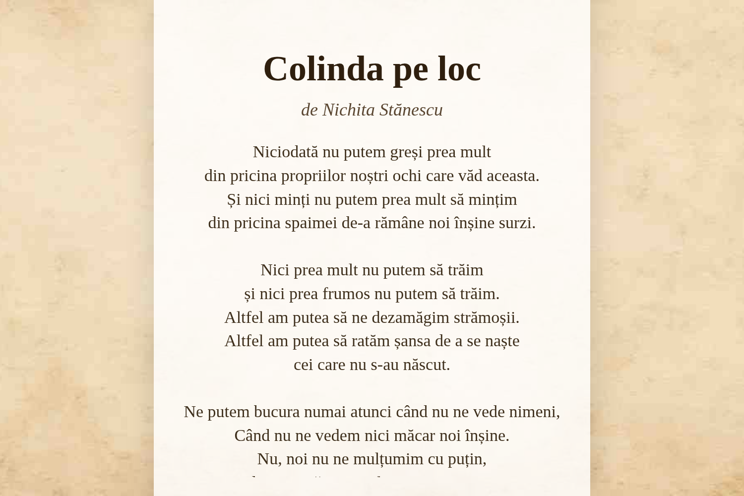Colinda pe loc