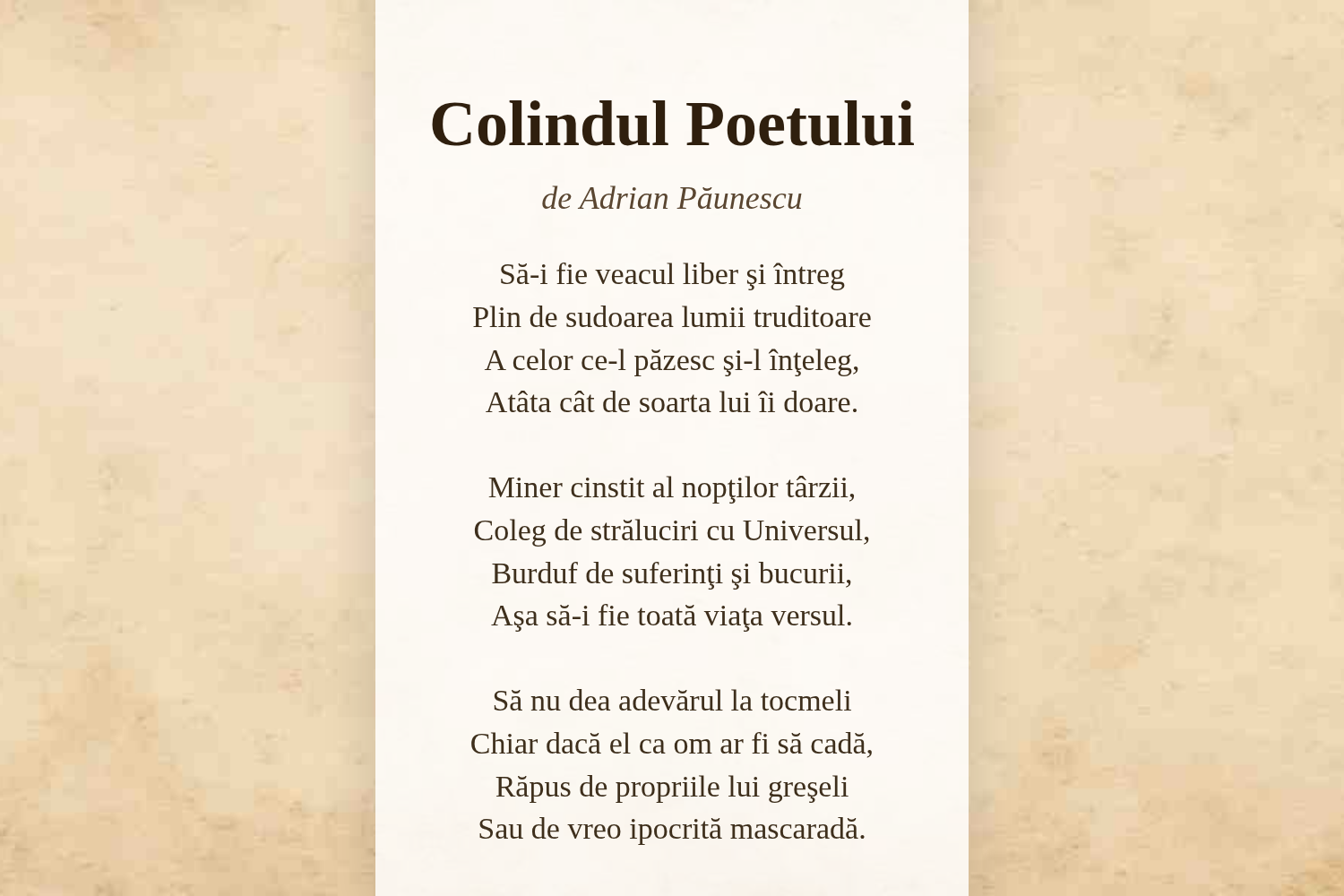 Colindul Poetului