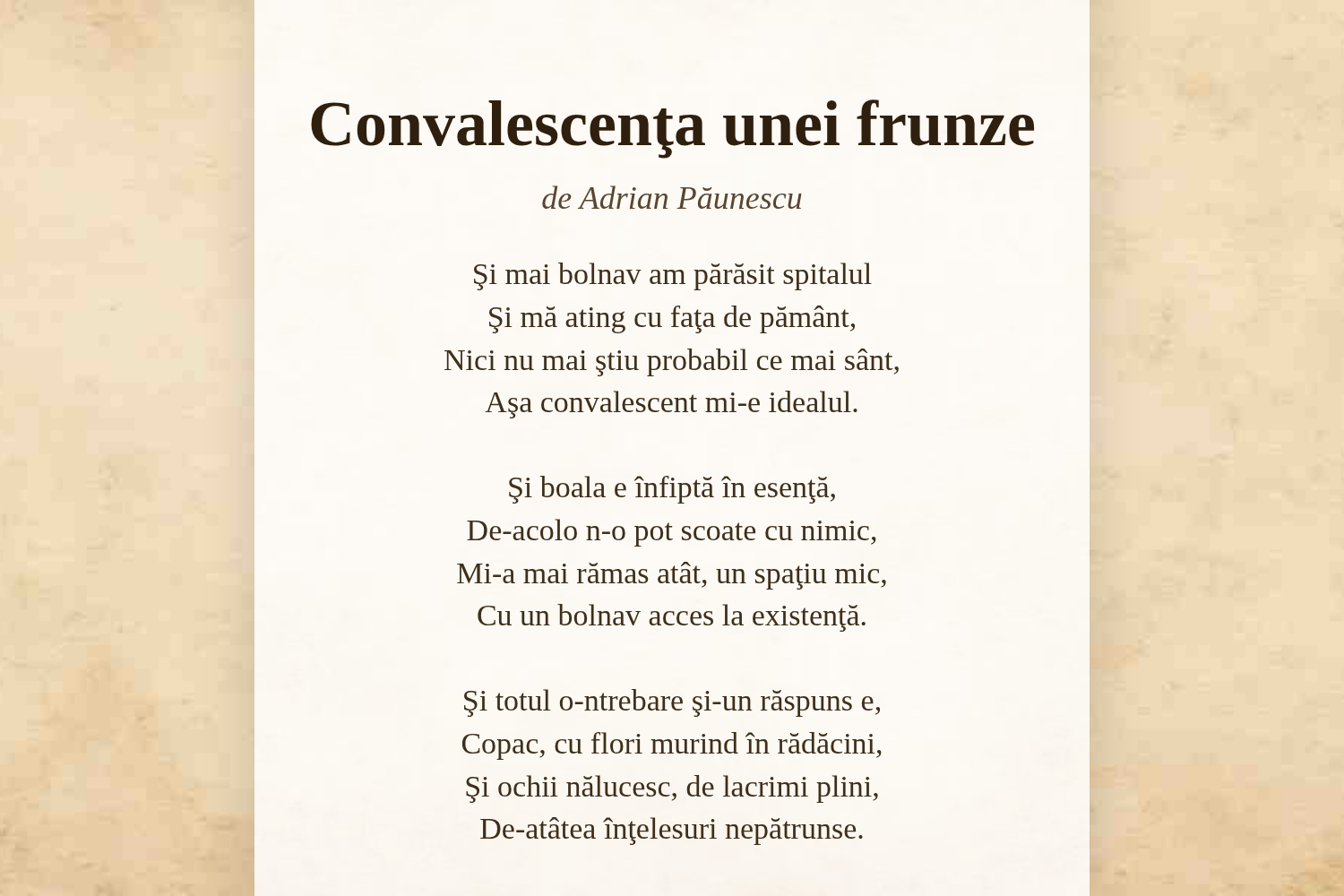 Convalescenţa unei frunze