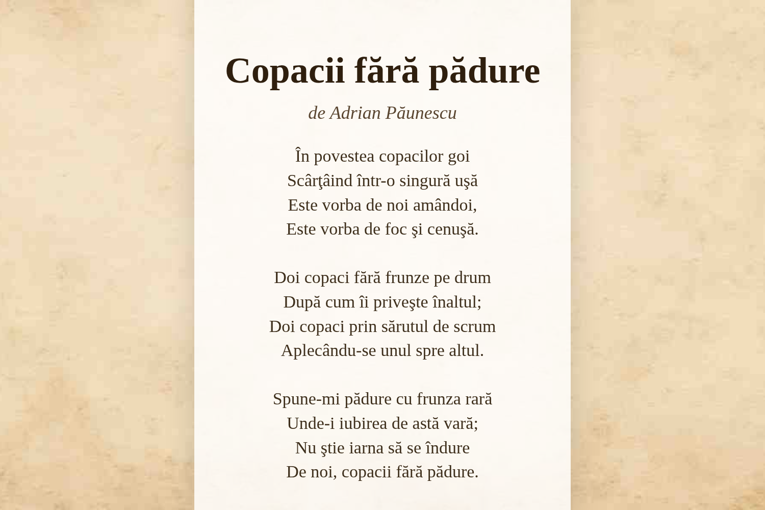 Copacii fără pădure
