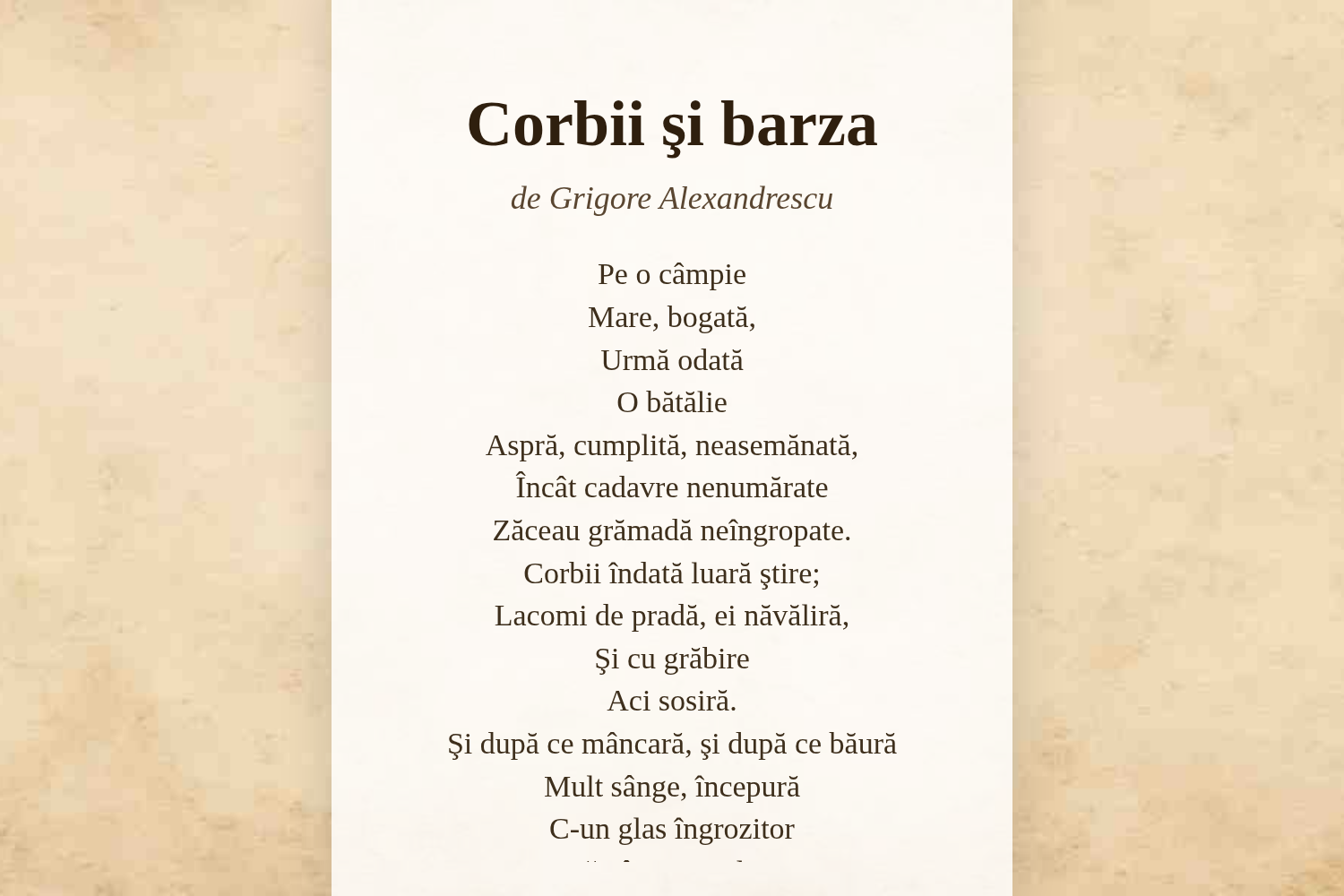 Corbii şi barza