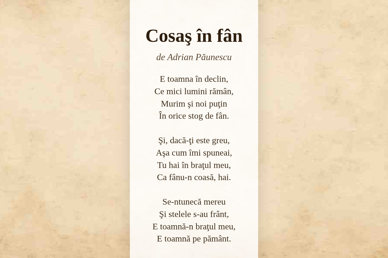 Cosaş în fân