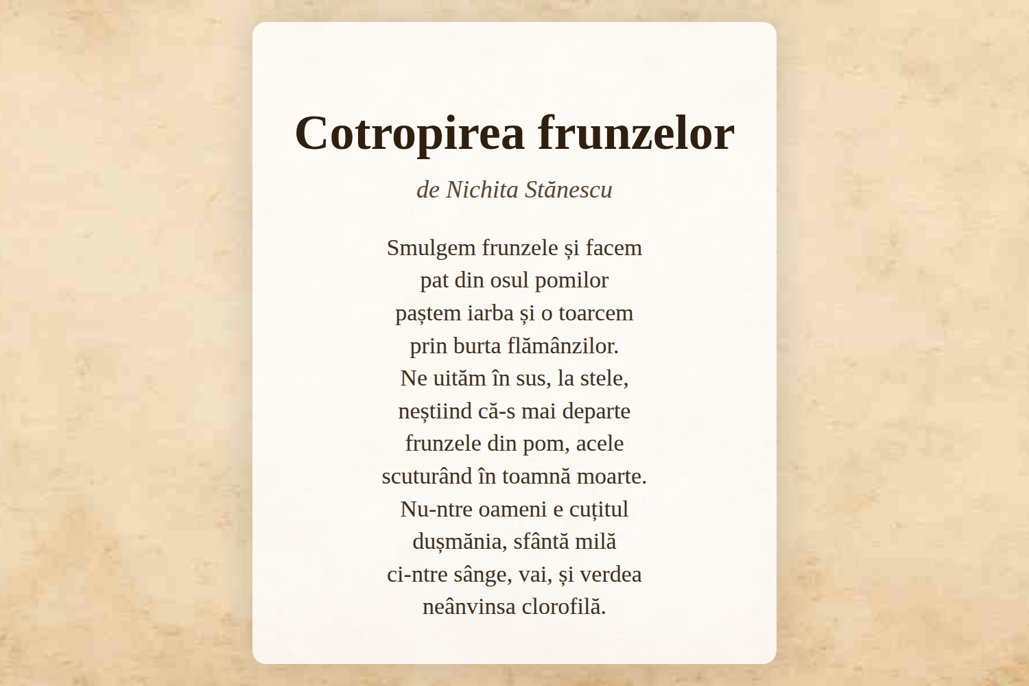 Cotropirea frunzelor