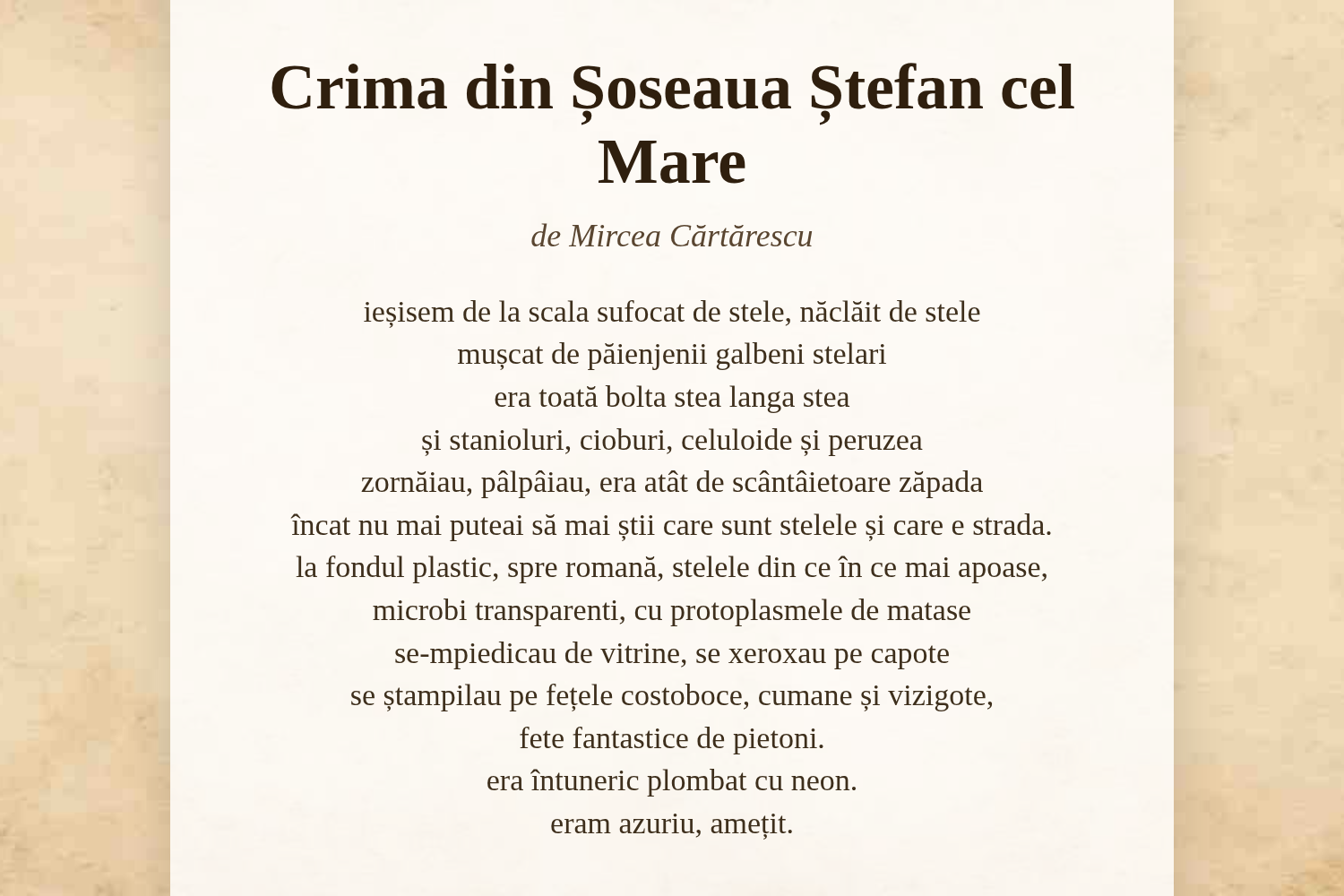 Crima din Șoseaua Ștefan cel Mare