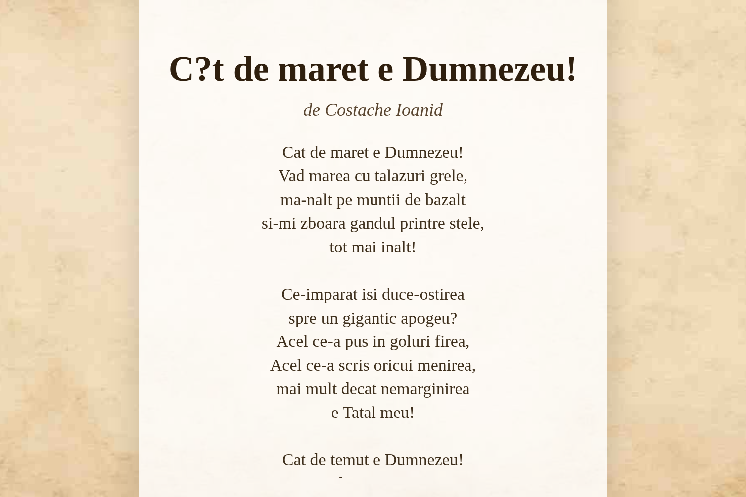 C?t de maret e Dumnezeu!