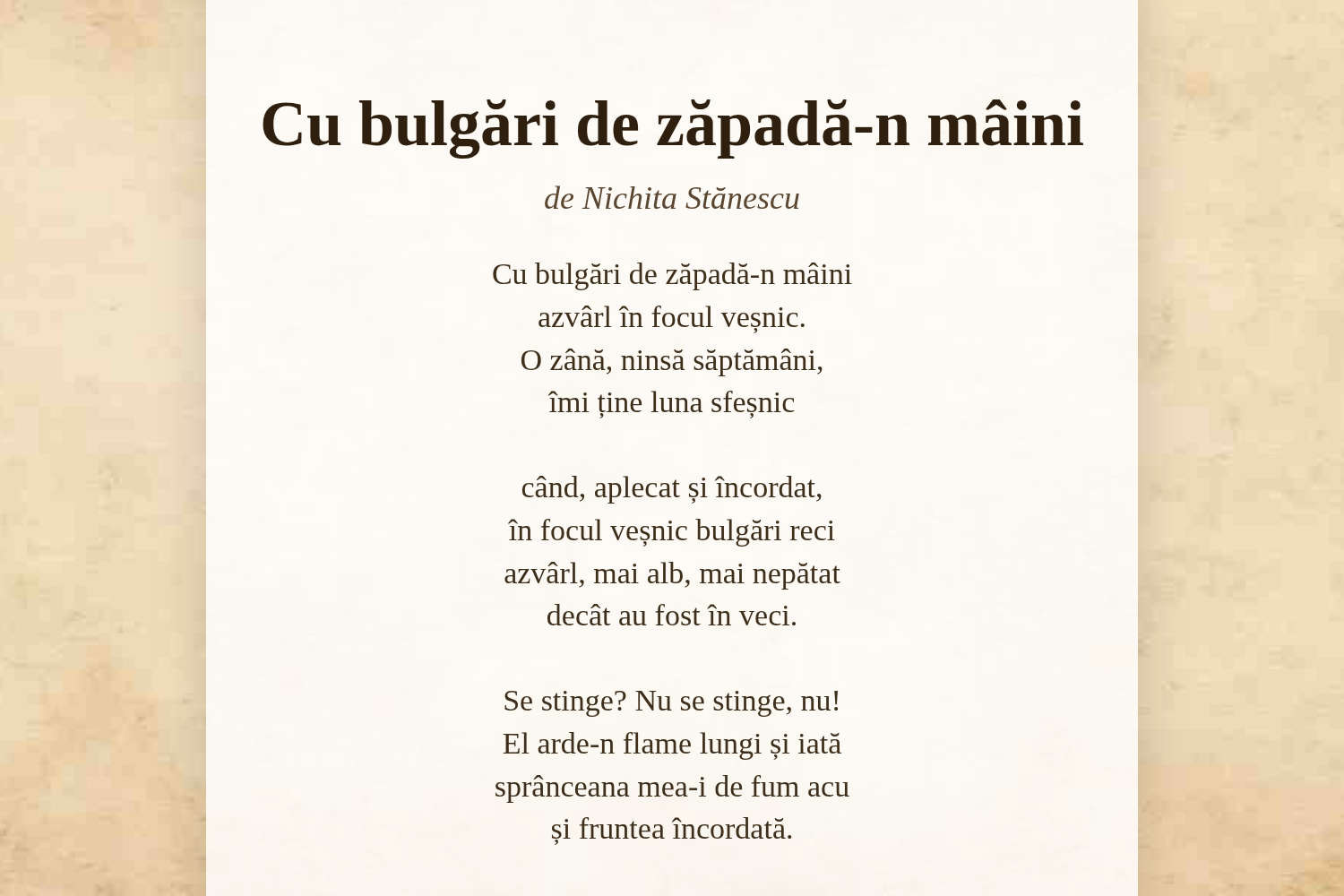 Cu bulgări de zăpadă-n mâini