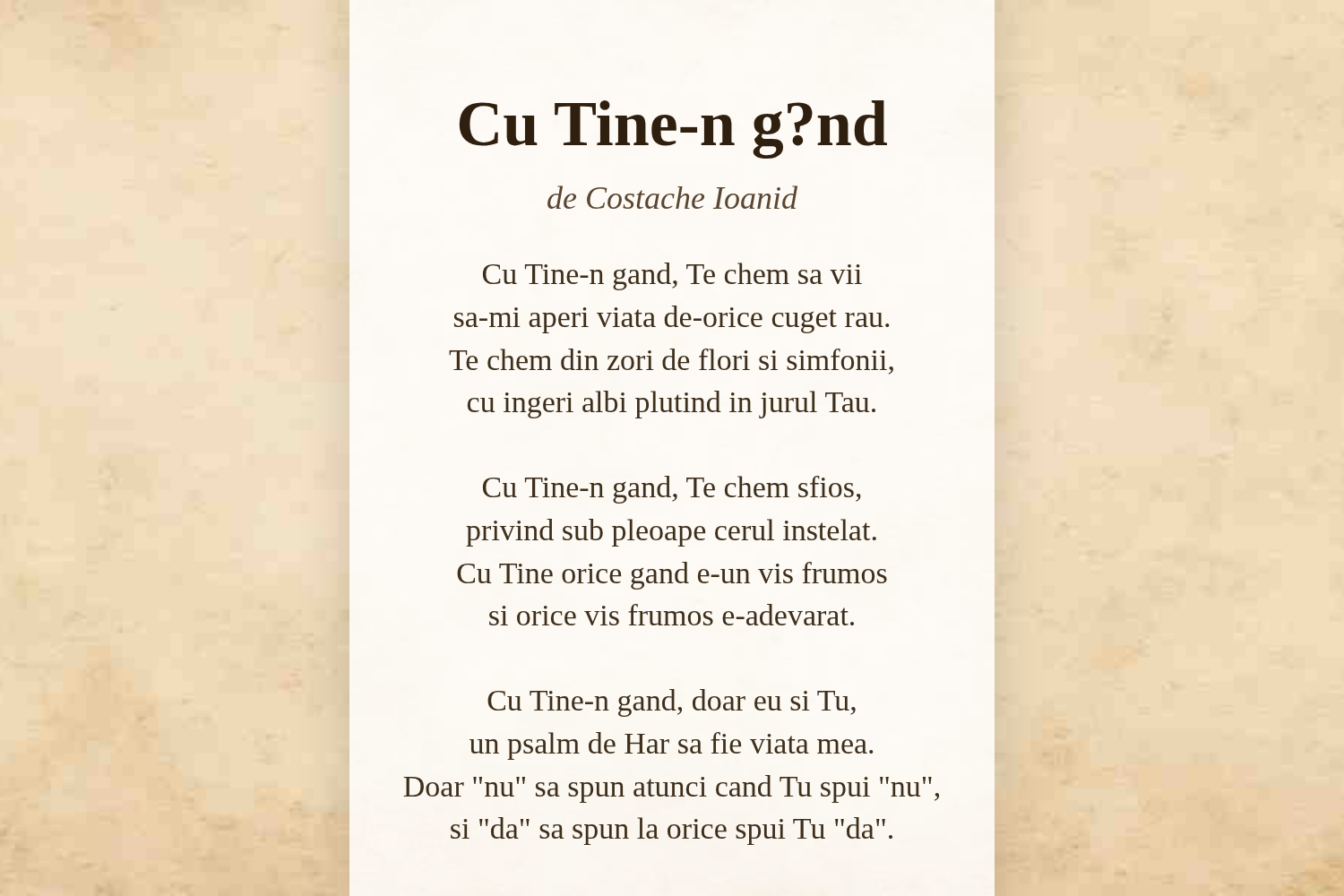 Cu Tine-n g?nd