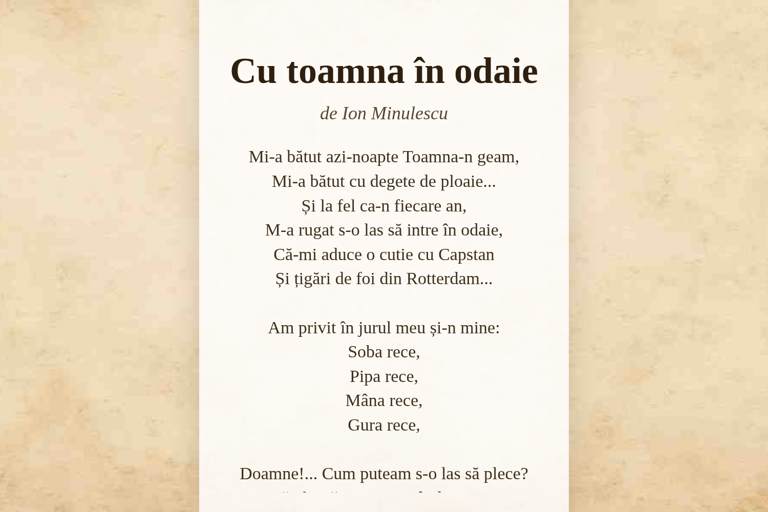 Cu toamna în odaie