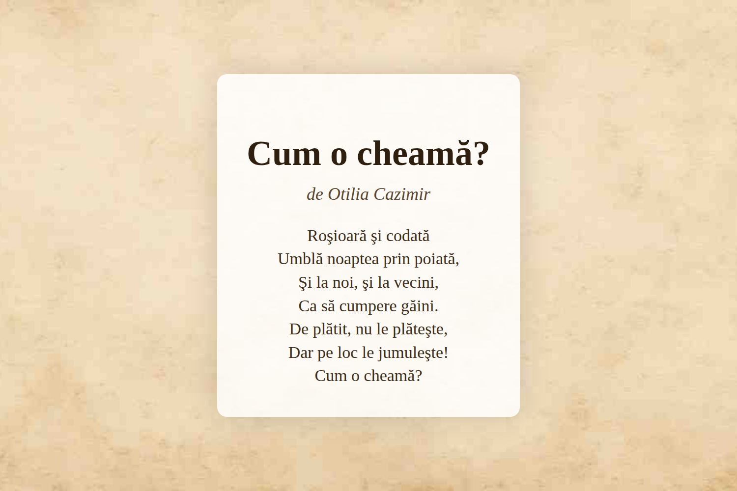 Cum o cheamă?