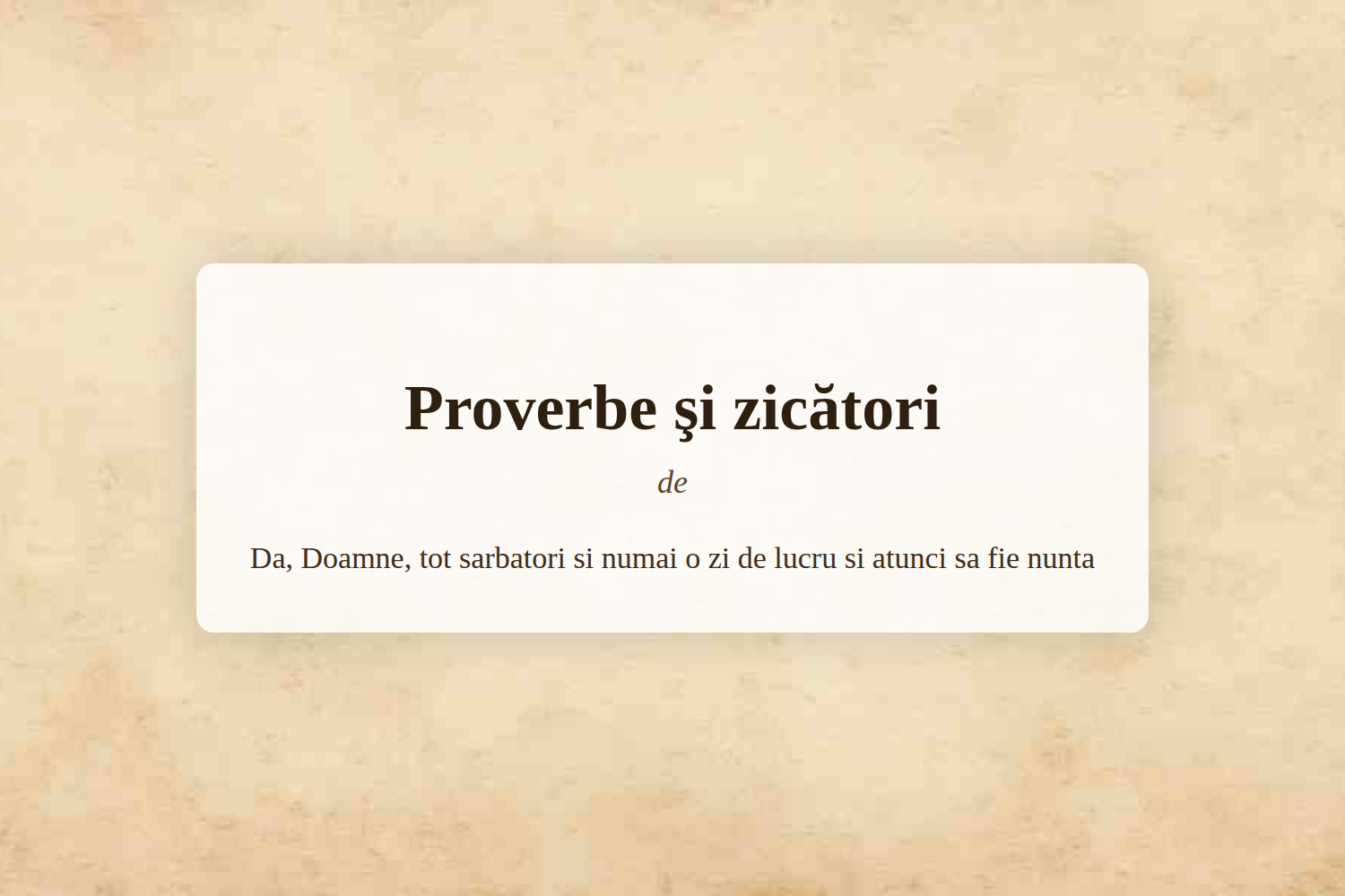 Proverbe şi zicători