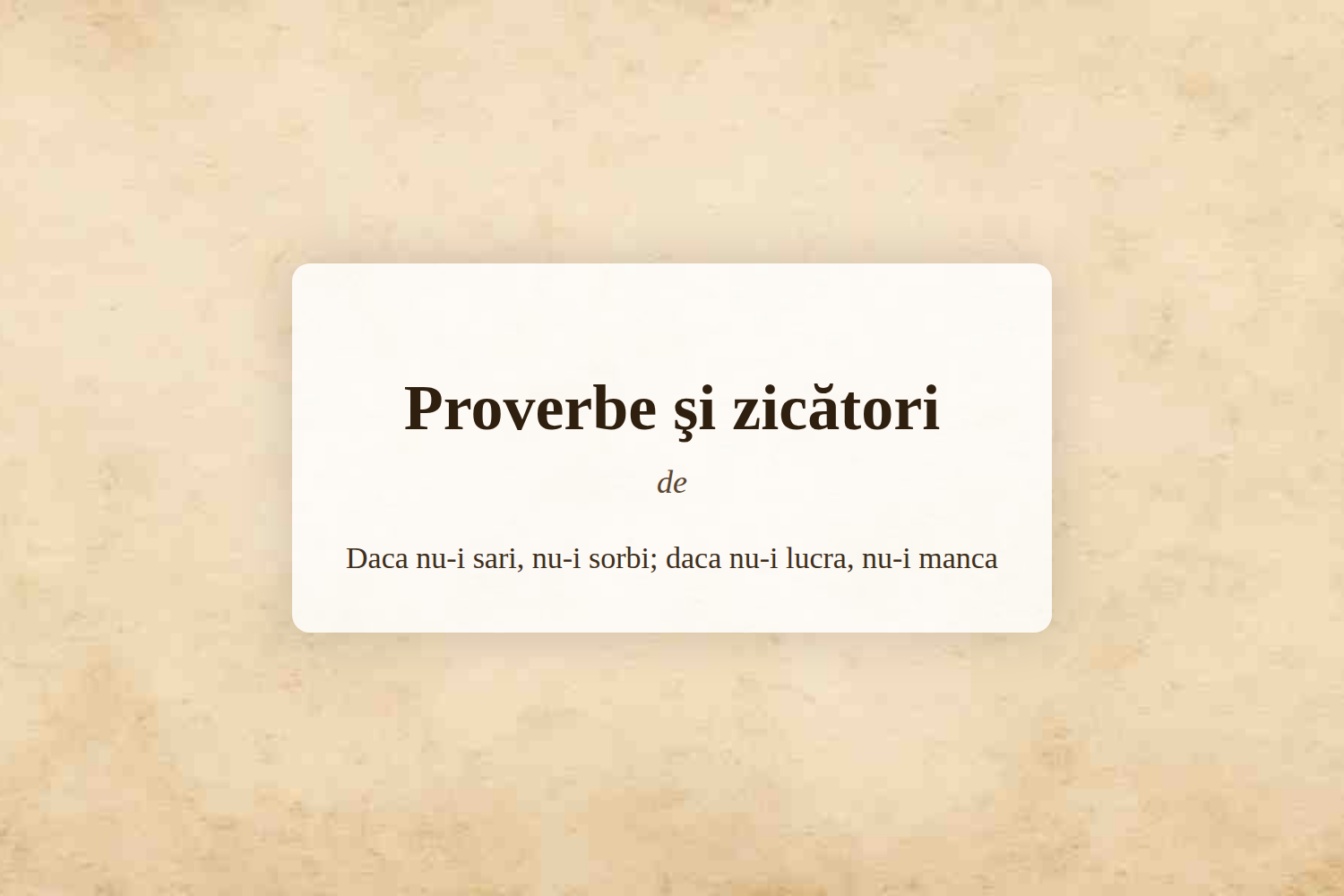 Proverbe şi zicători