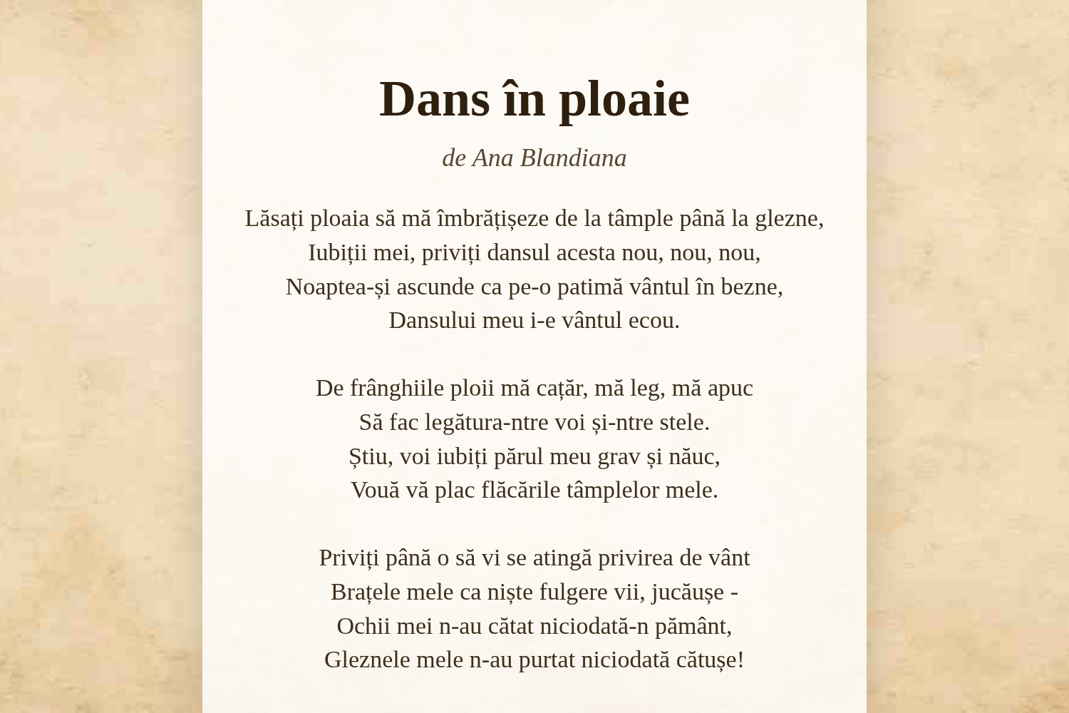 Dans în ploaie