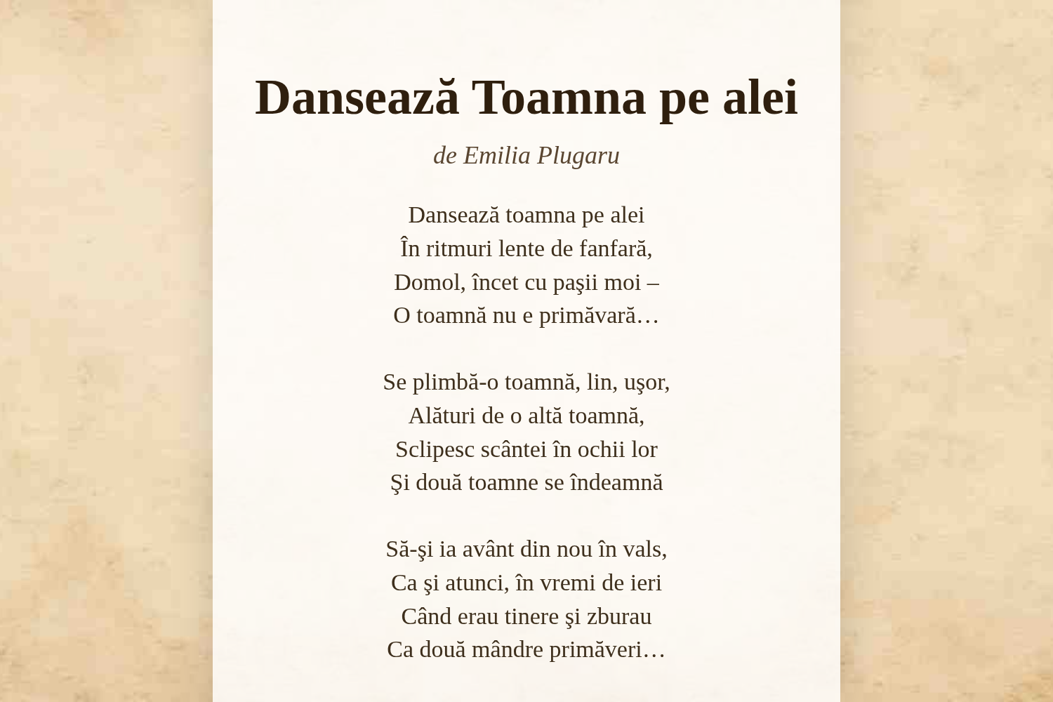 Dansează Toamna pe alei