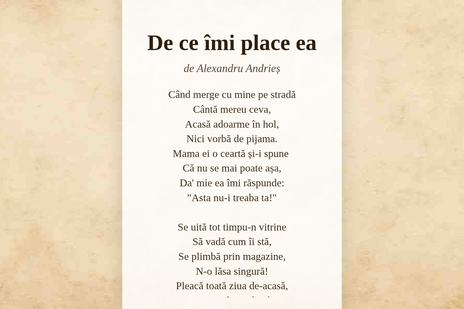 De ce îmi place ea
