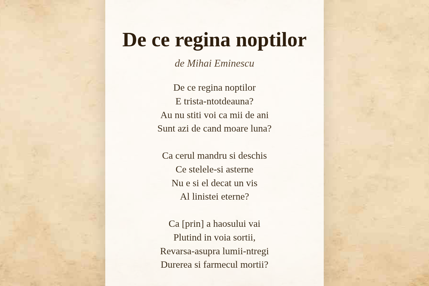 De ce regina noptilor