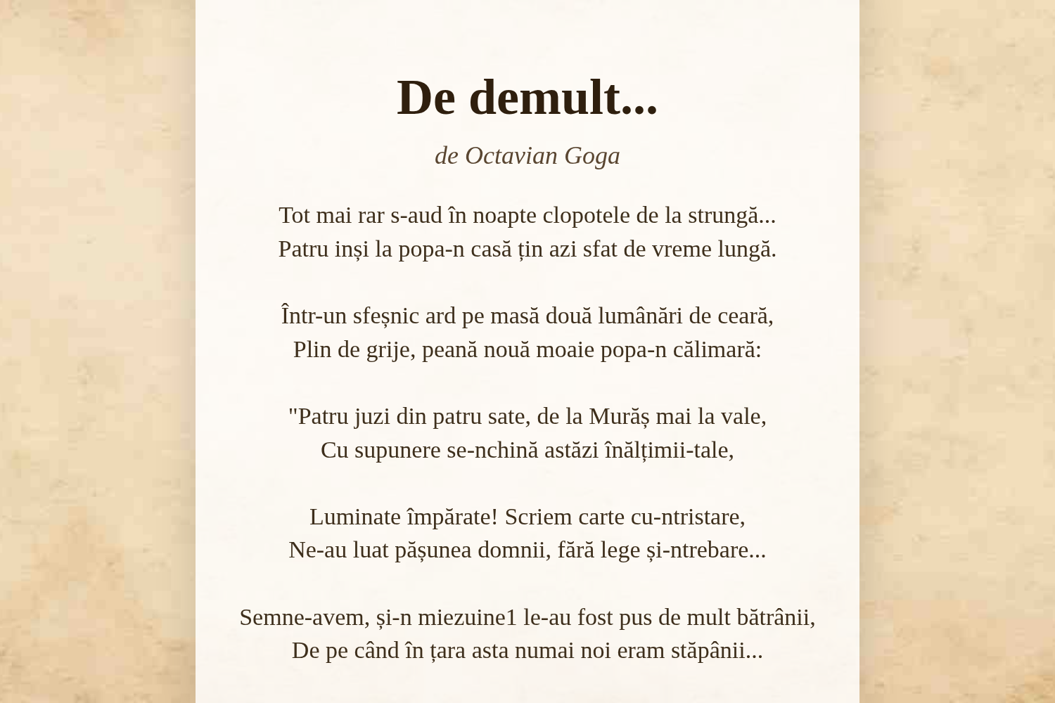 De demult...