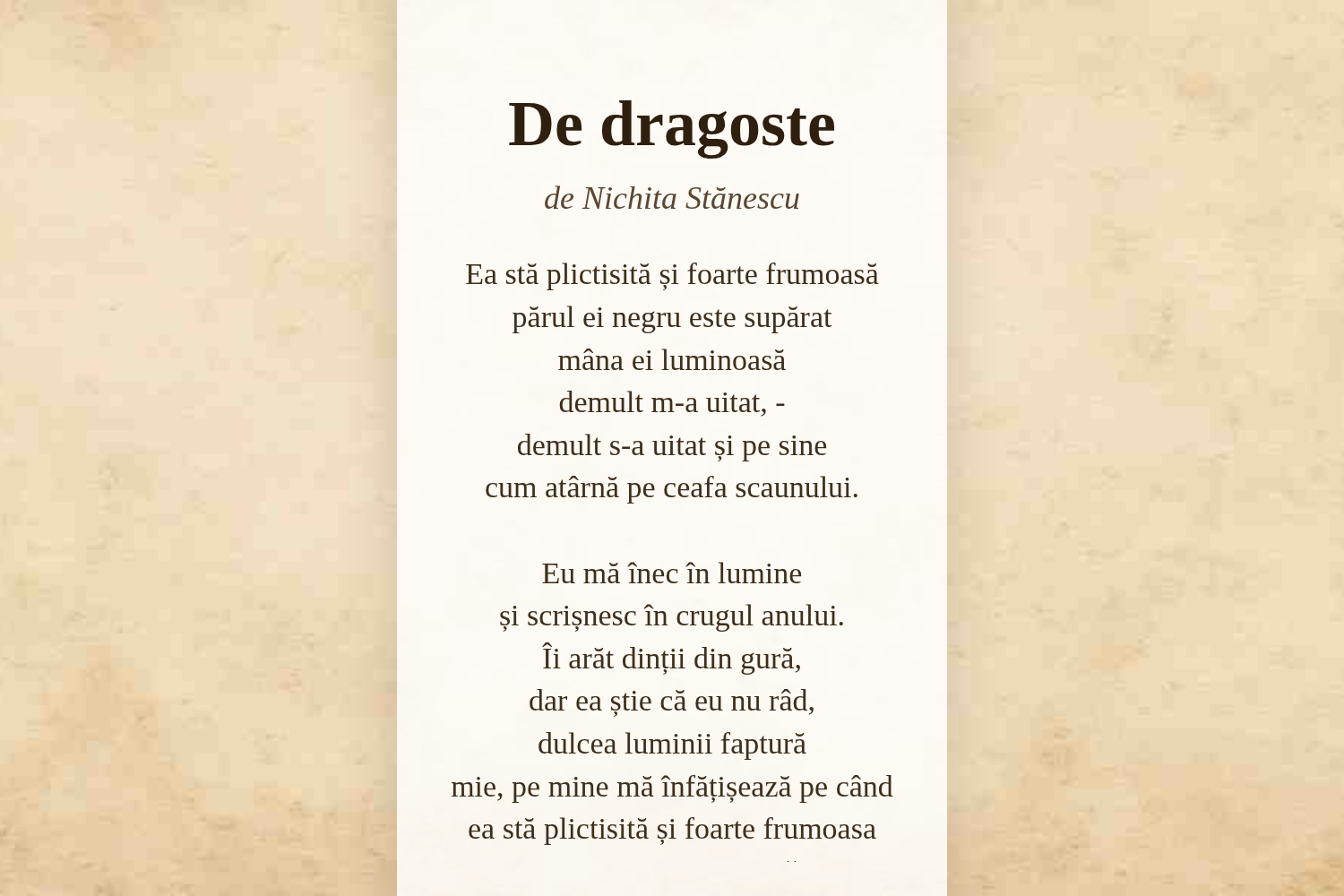 De dragoste