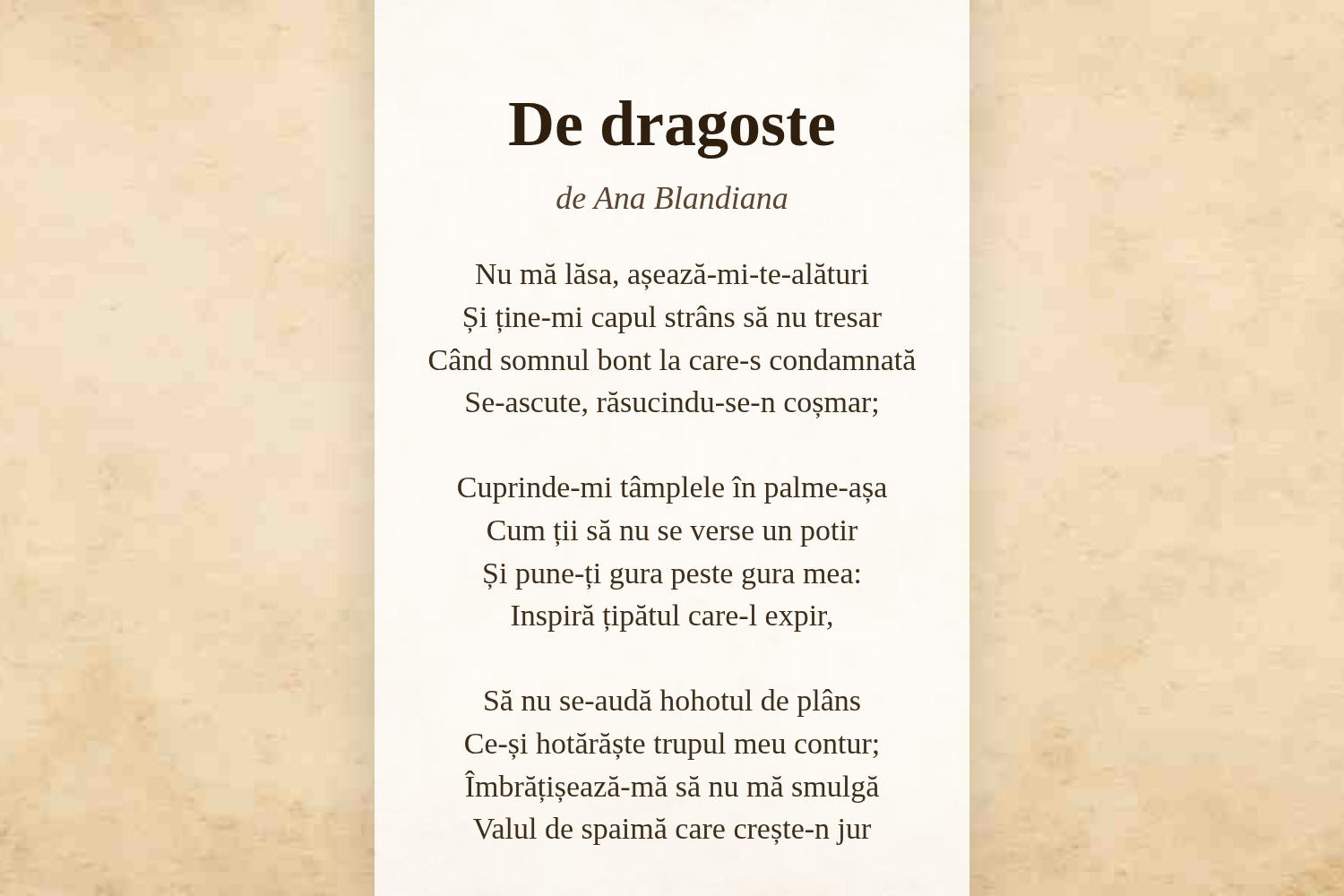 De dragoste