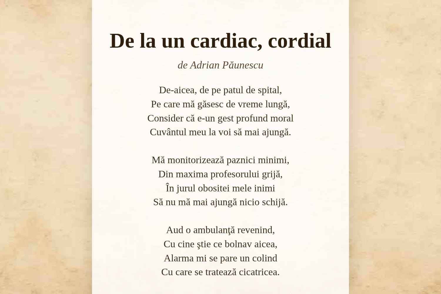 De la un cardiac, cordial