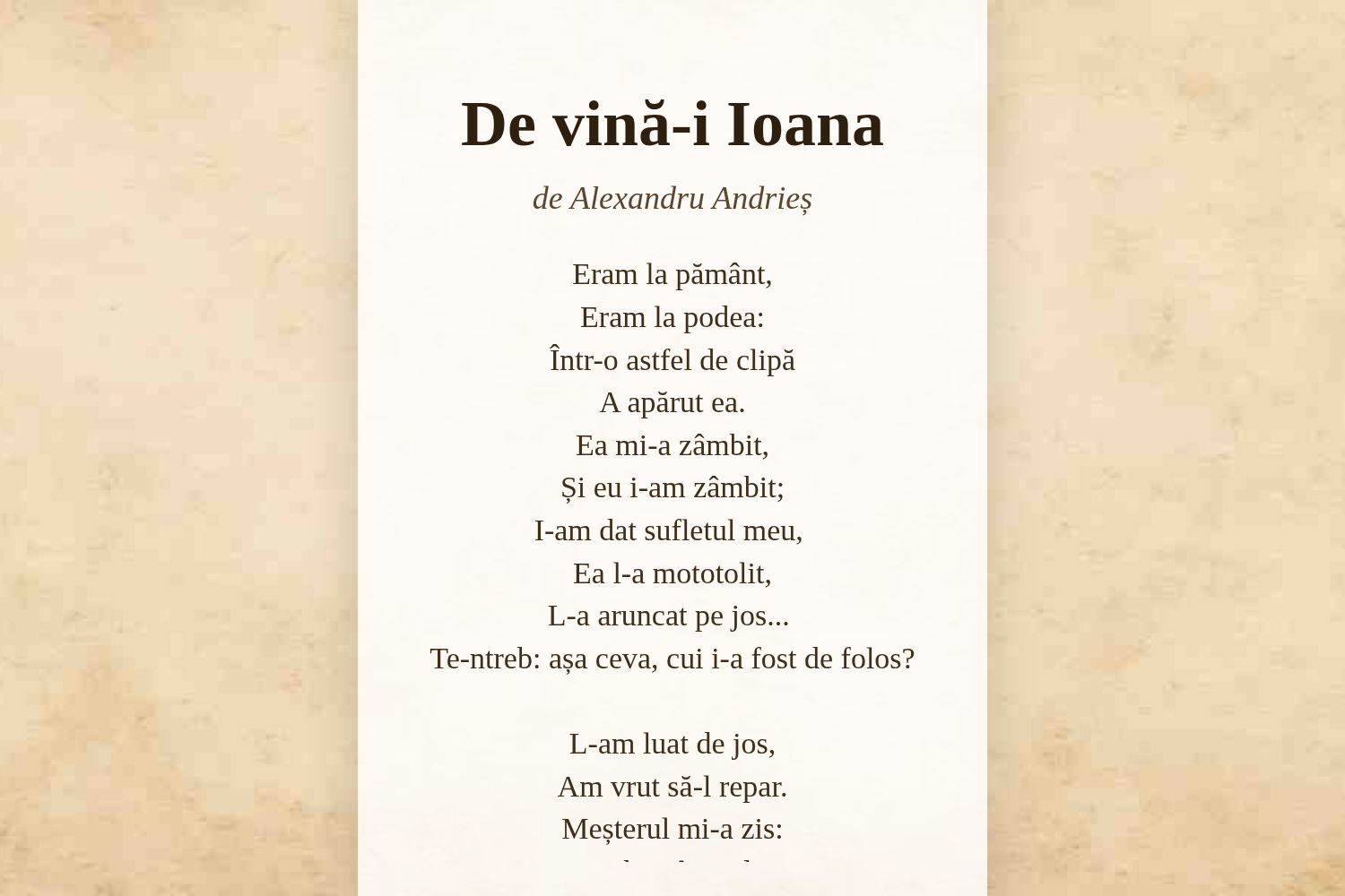De vină-i Ioana