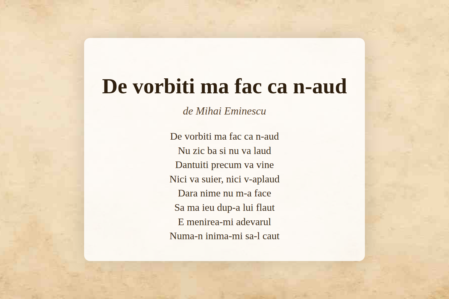 De vorbiti ma fac ca n-aud