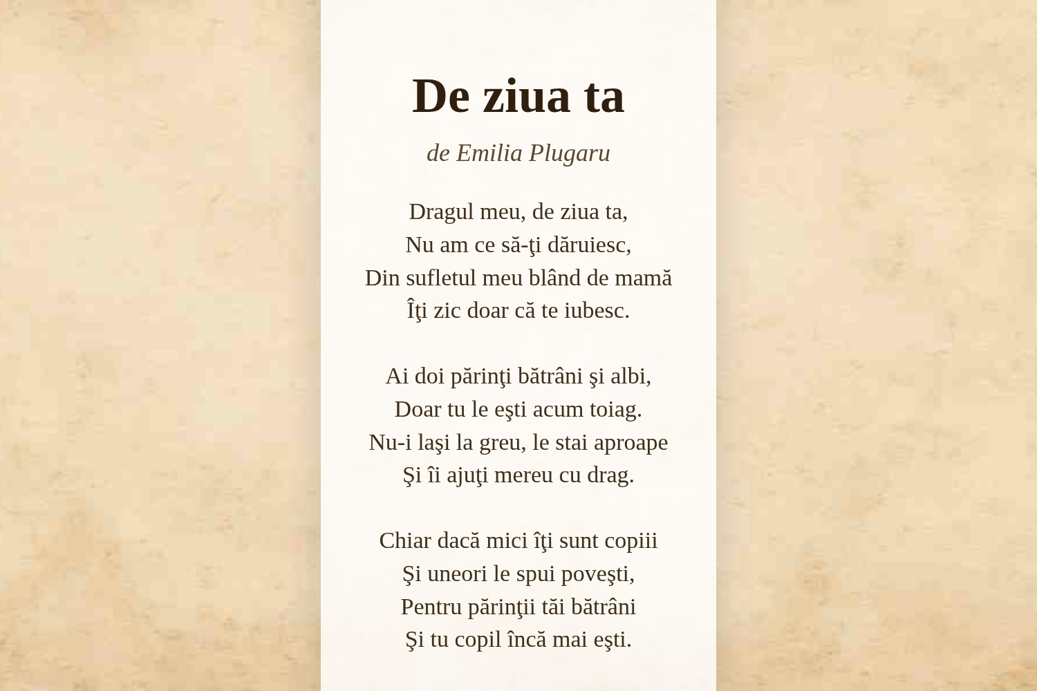 De ziua ta