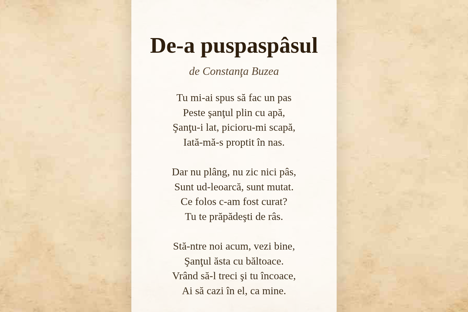 De-a puspaspâsul