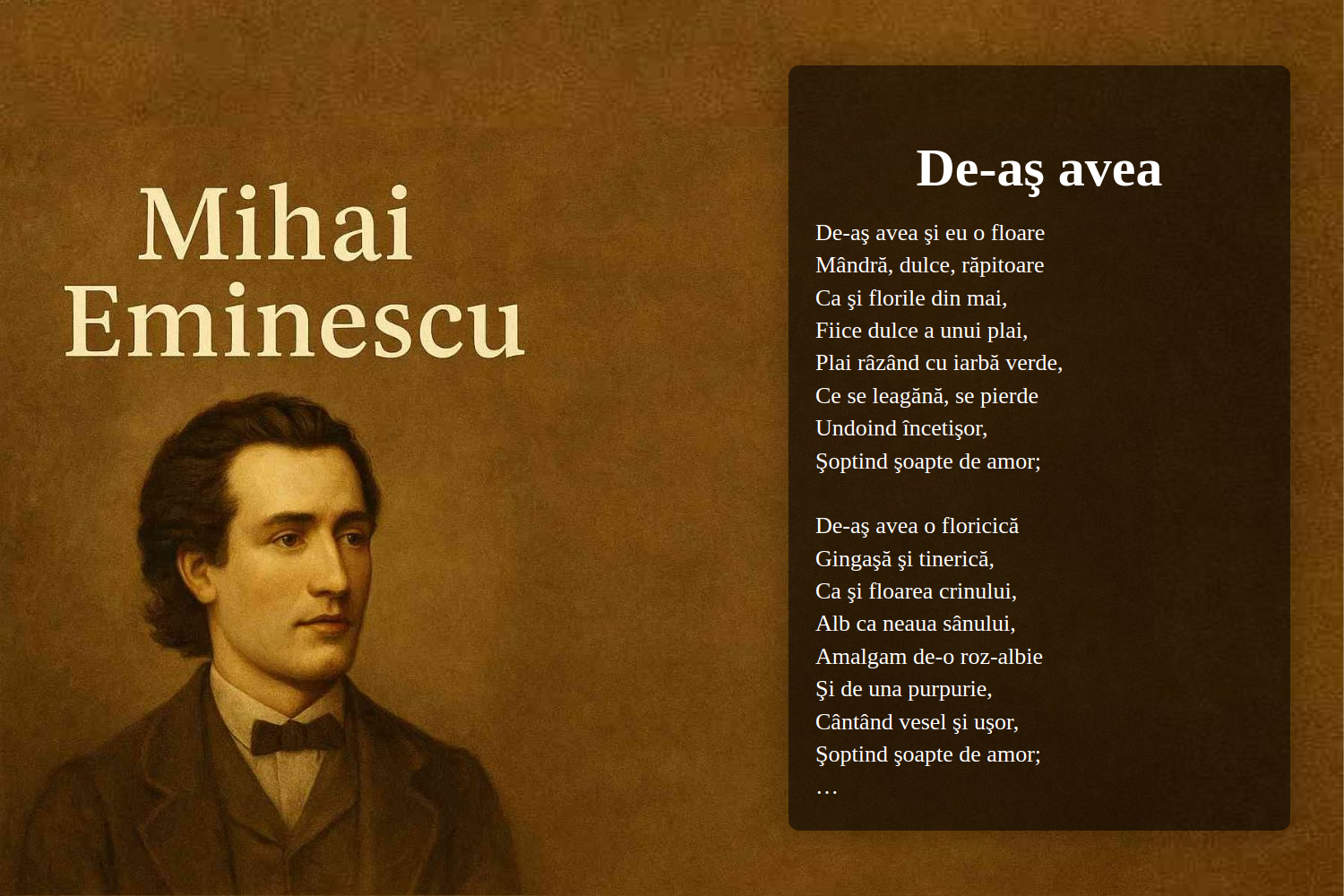 De-aş avea