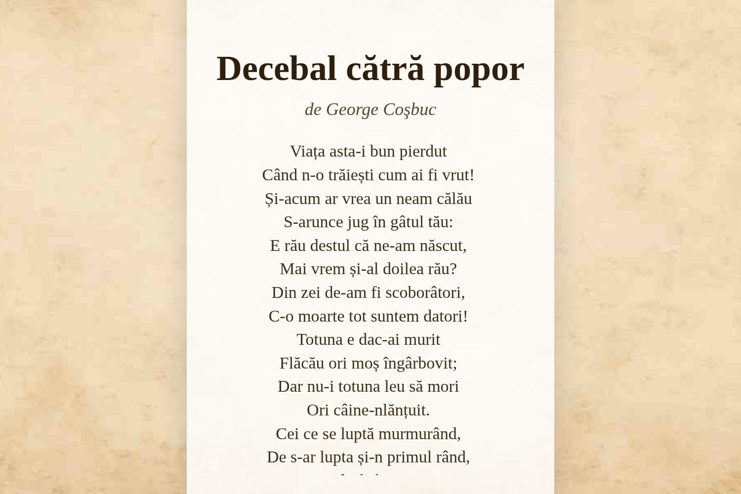 Decebal cătră popor