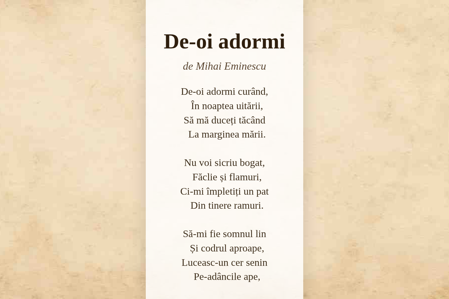 De-oi adormi