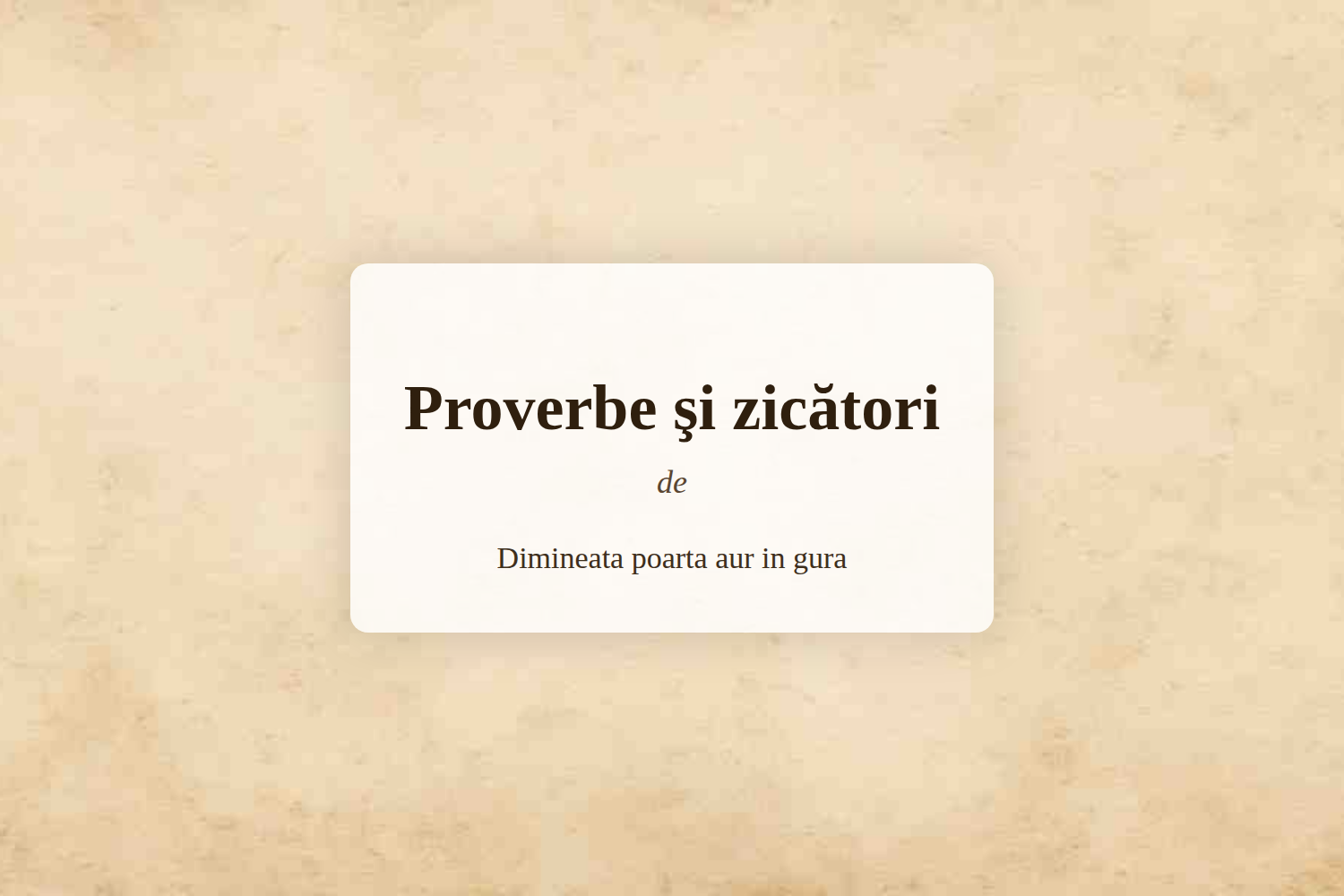 Proverbe şi zicători