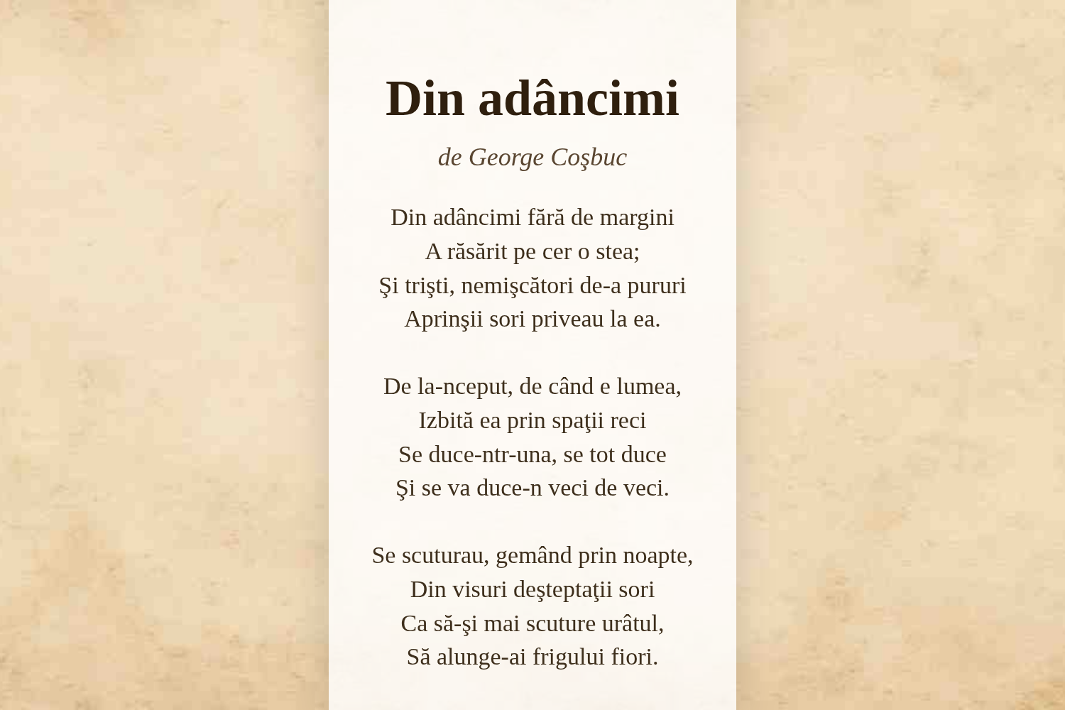 Din adâncimi