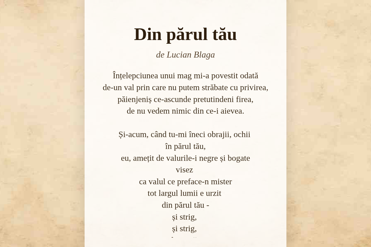 Din părul tău