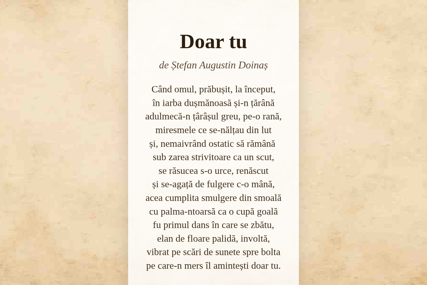 Doar tu