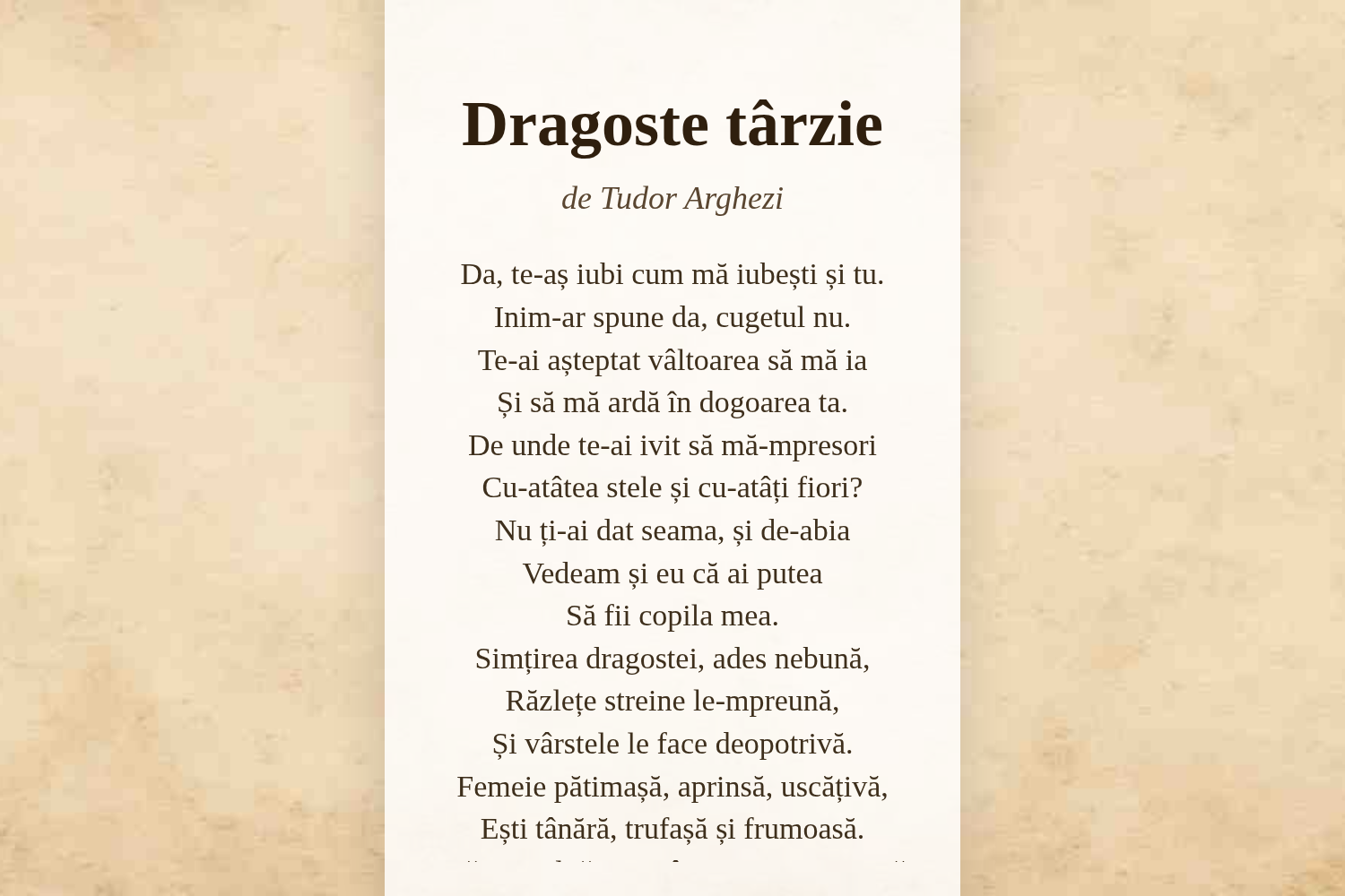 Dragoste târzie